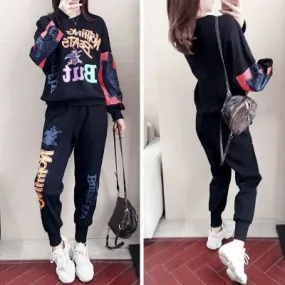 2 Pcs Women's Long Sleeve Pants Set L 356016
