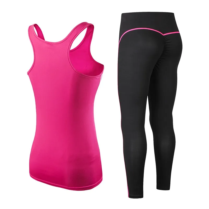 2021 Sports Running Cropped Top  Leggings Set Women Fitness Suit Yoga Sets Gym Trainning Set Clothing workout fitness women yo