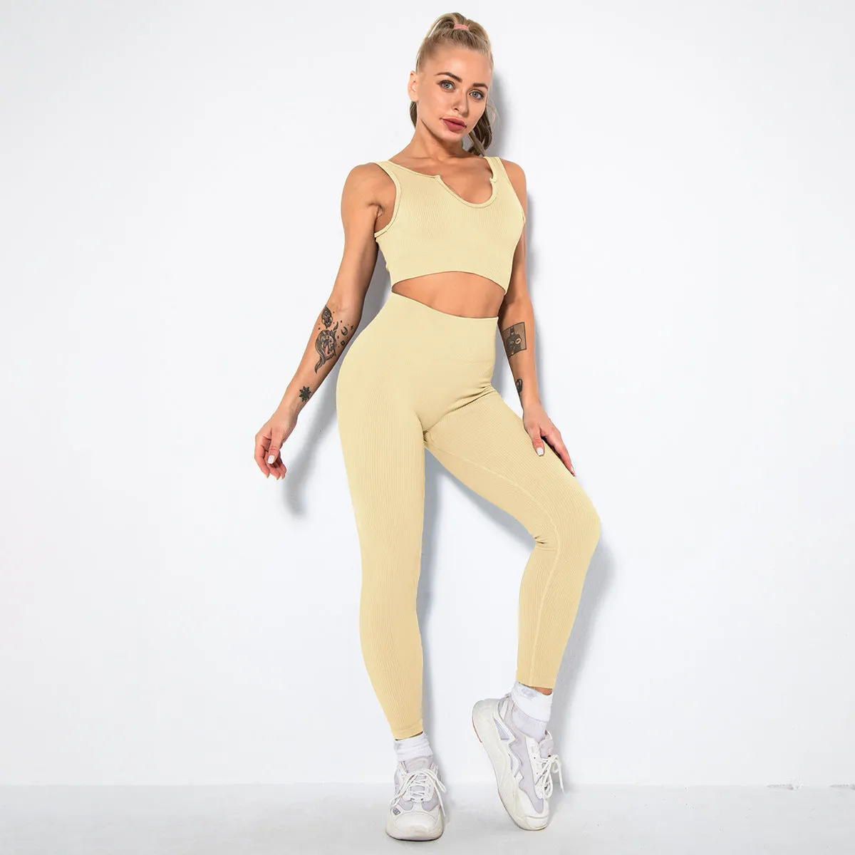2023 Sport Squat Exercise Workout Gear Women Anti Cellulite Leggings Gym Fitness Yoga Sets