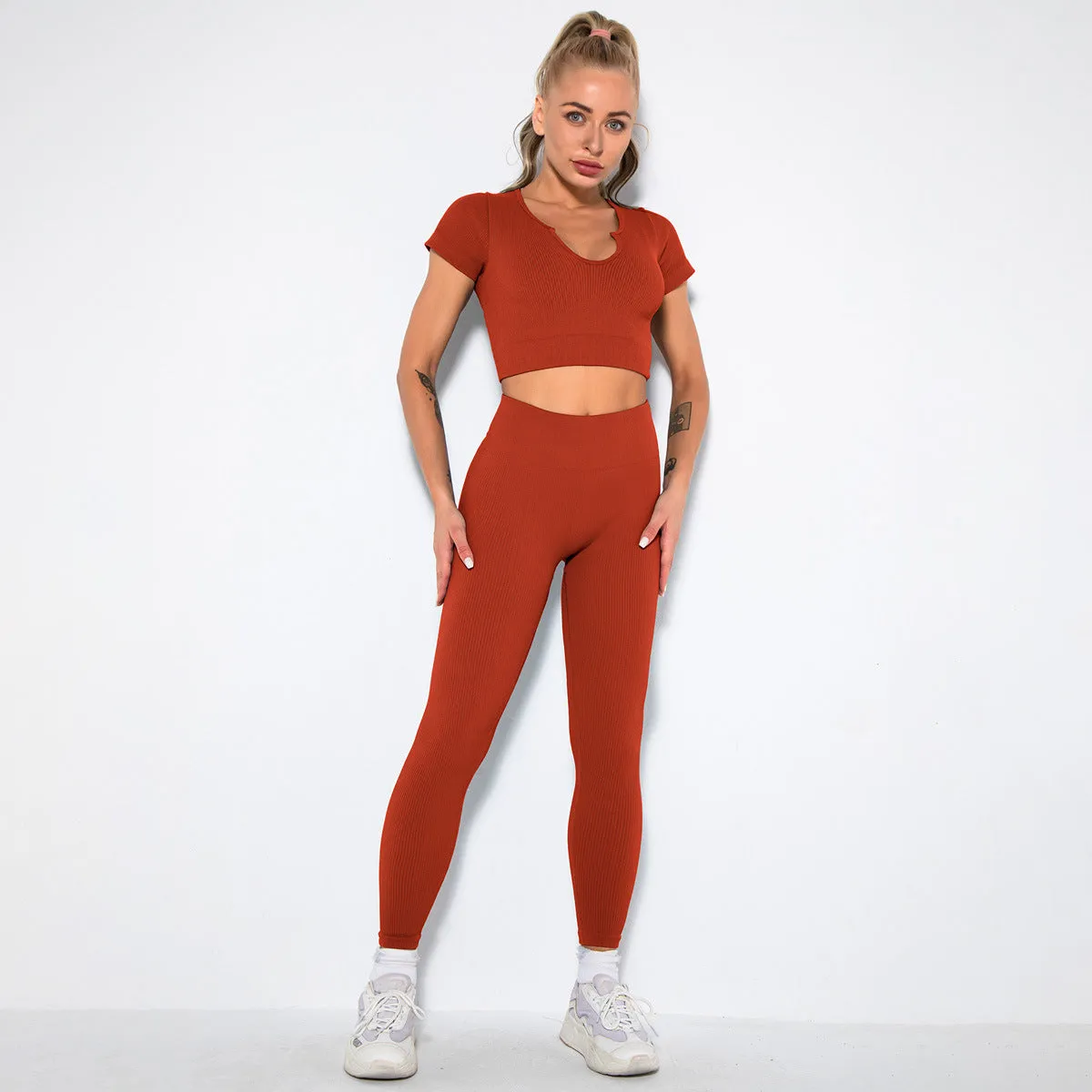 2023 Sport Squat Exercise Workout Gear Women Anti Cellulite Leggings Gym Fitness Yoga Sets