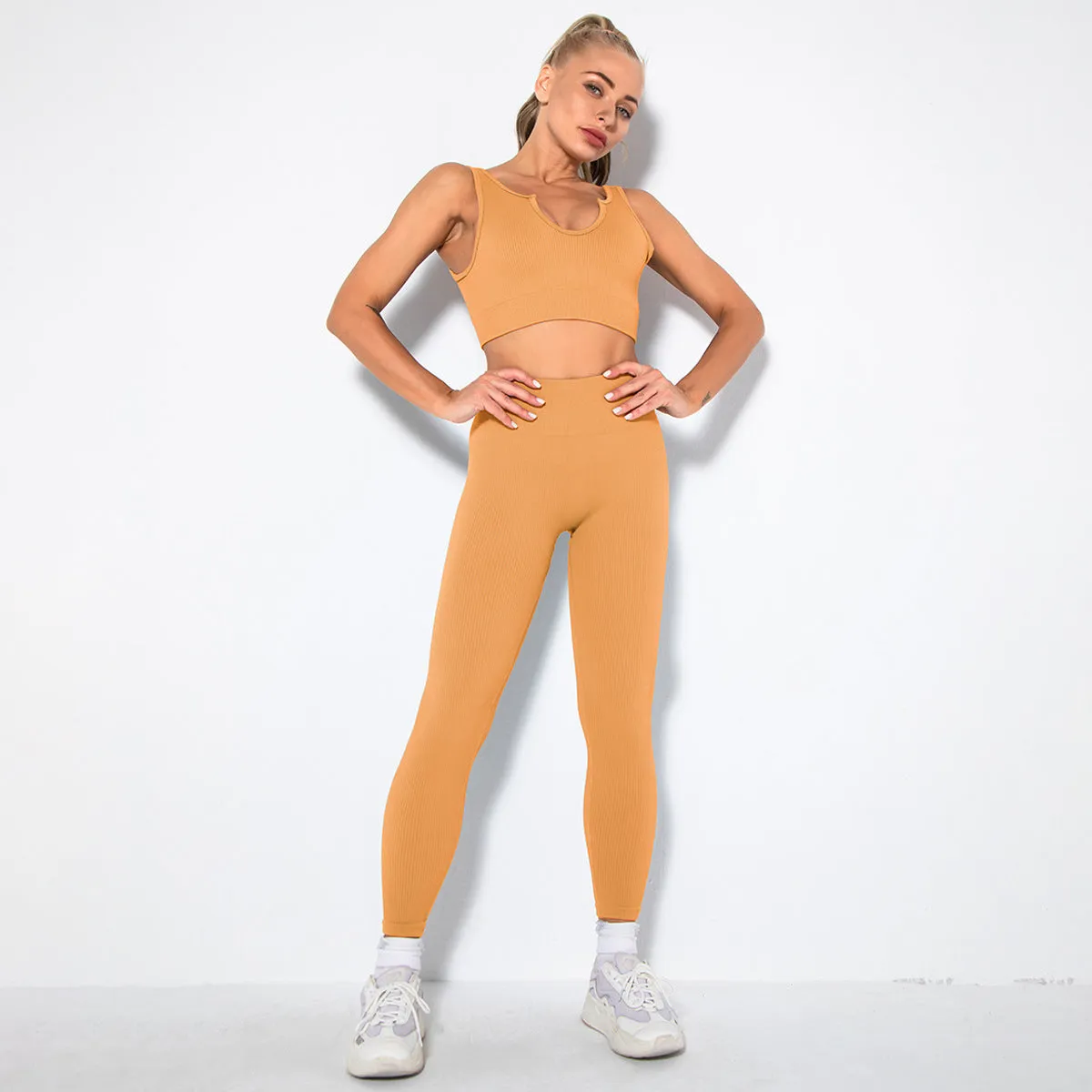 2023 Sport Squat Exercise Workout Gear Women Anti Cellulite Leggings Gym Fitness Yoga Sets