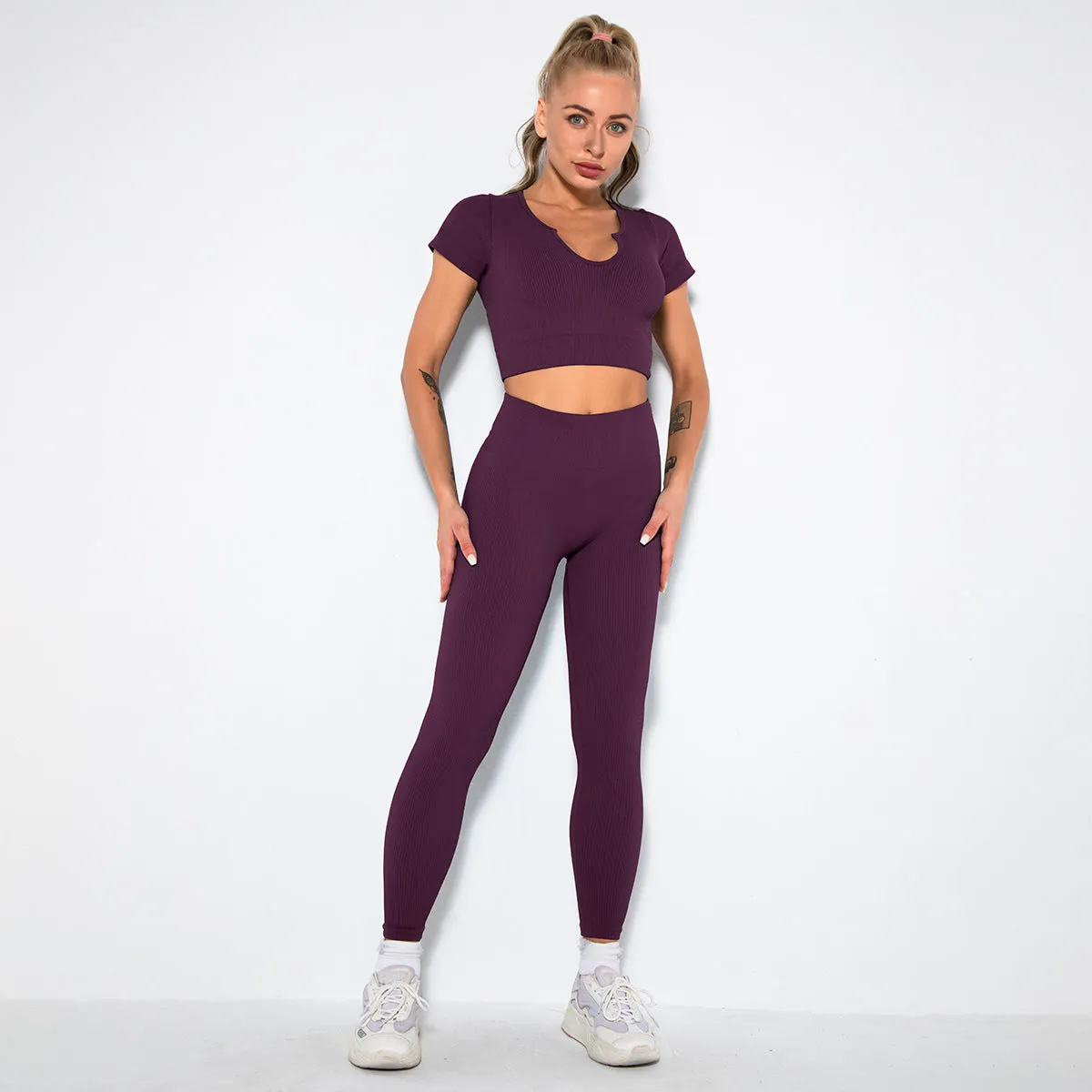 2023 Sport Squat Exercise Workout Gear Women Anti Cellulite Leggings Gym Fitness Yoga Sets