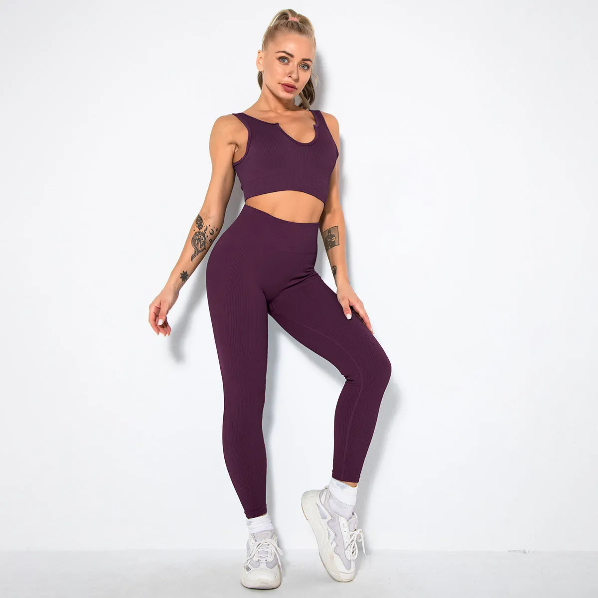 2023 Sport Squat Exercise Workout Gear Women Anti Cellulite Leggings Gym Fitness Yoga Sets