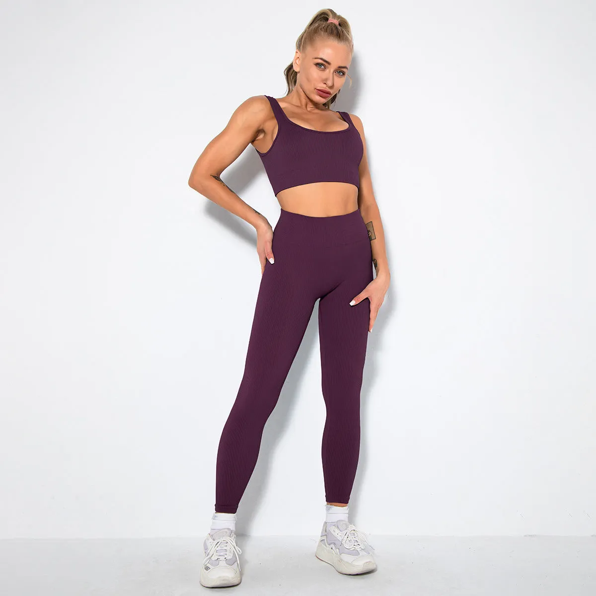 2023 Sport Squat Exercise Workout Gear Women Anti Cellulite Leggings Gym Fitness Yoga Sets