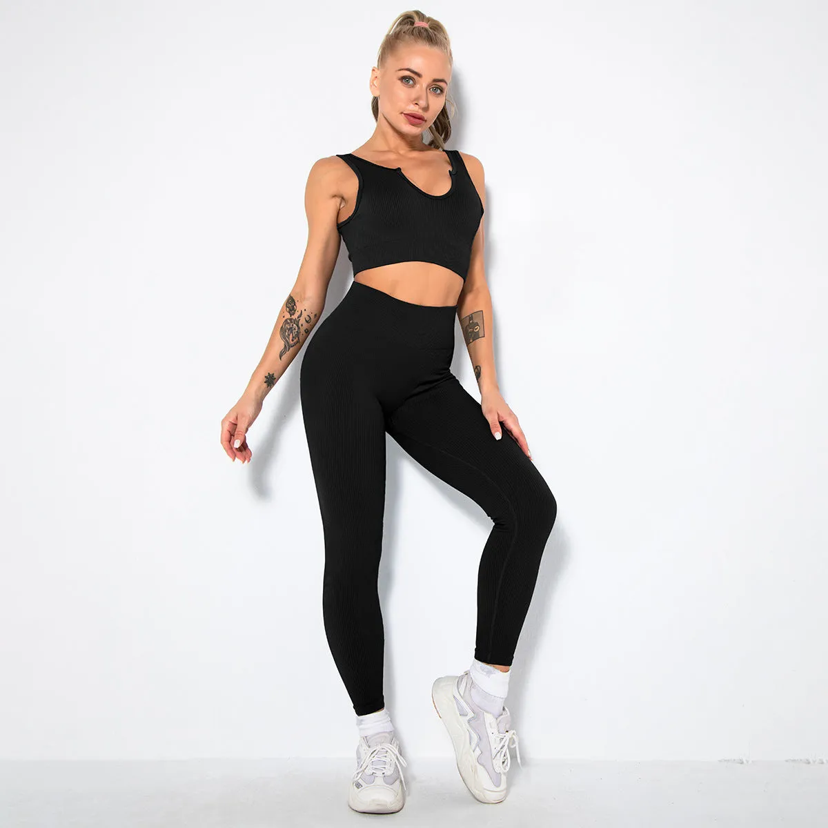 2023 Sport Squat Exercise Workout Gear Women Anti Cellulite Leggings Gym Fitness Yoga Sets