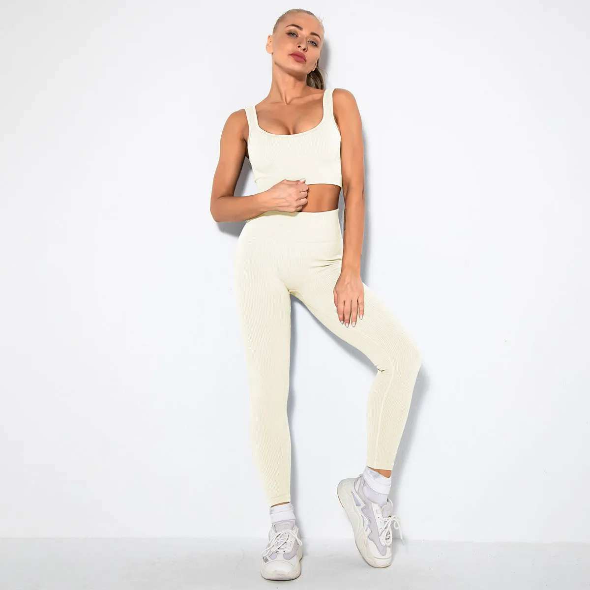 2023 Sport Squat Exercise Workout Gear Women Anti Cellulite Leggings Gym Fitness Yoga Sets