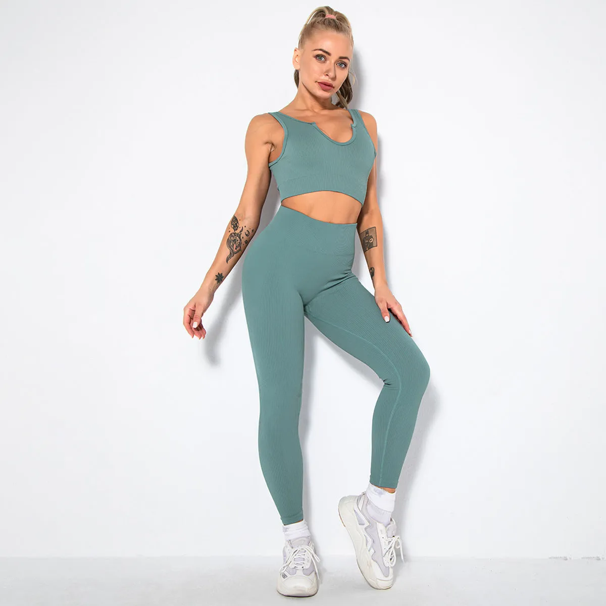 2023 Sport Squat Exercise Workout Gear Women Anti Cellulite Leggings Gym Fitness Yoga Sets