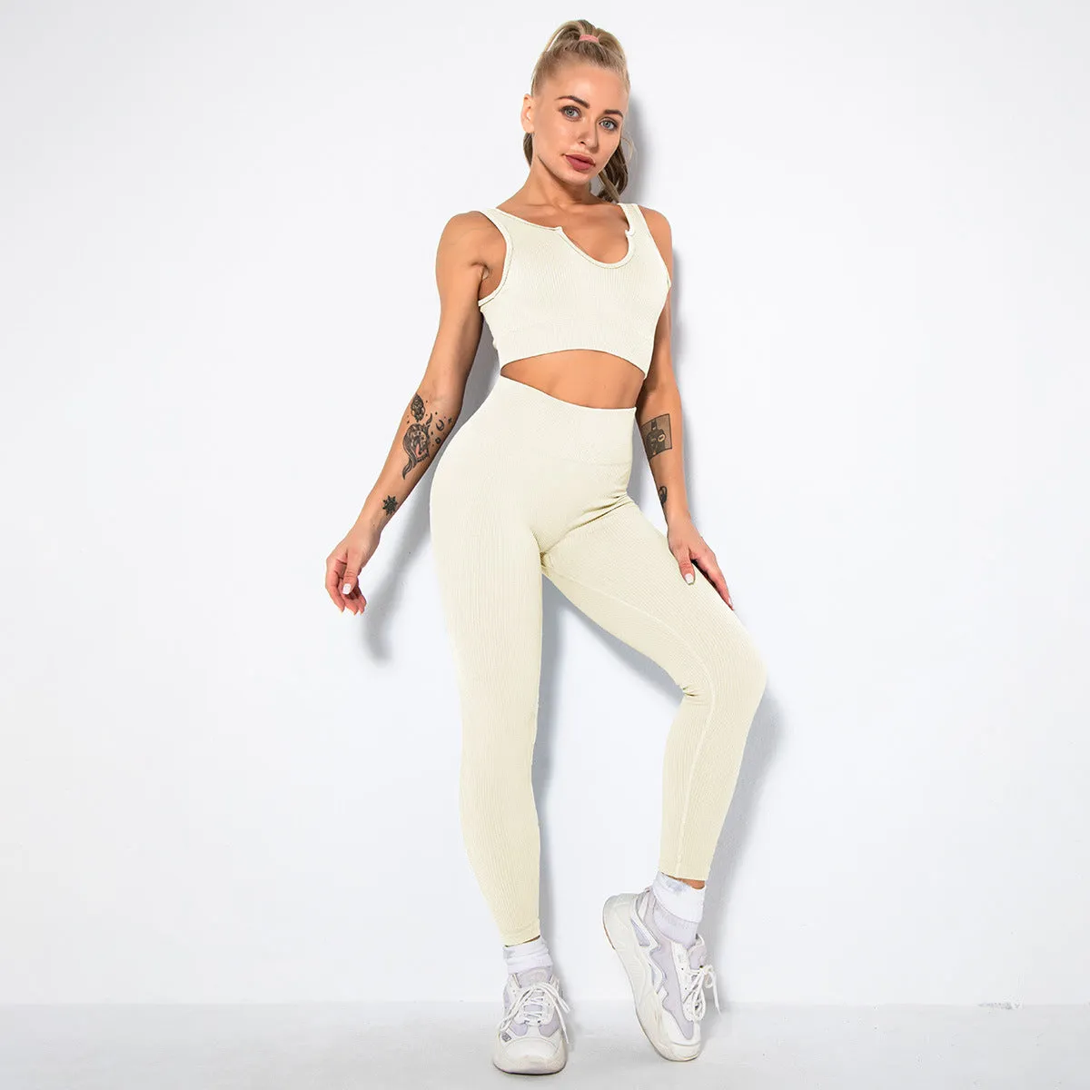 2023 Sport Squat Exercise Workout Gear Women Anti Cellulite Leggings Gym Fitness Yoga Sets