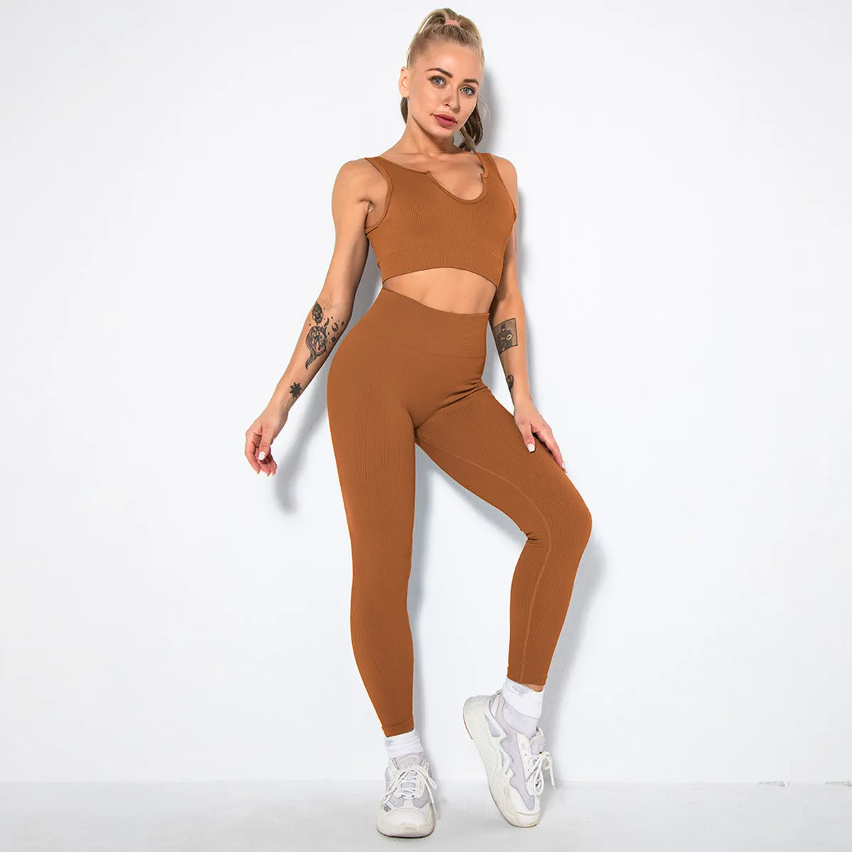 2023 Sport Squat Exercise Workout Gear Women Anti Cellulite Leggings Gym Fitness Yoga Sets