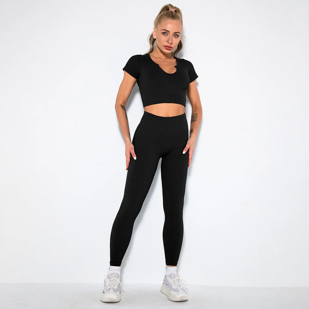 2023 Sport Squat Exercise Workout Gear Women Anti Cellulite Leggings Gym Fitness Yoga Sets