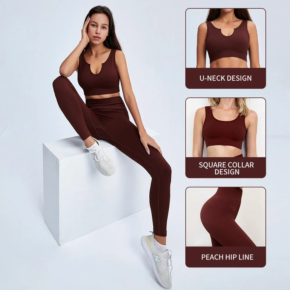 2023 Sport Squat Exercise Workout Gear Women Anti Cellulite Leggings Gym Fitness Yoga Sets