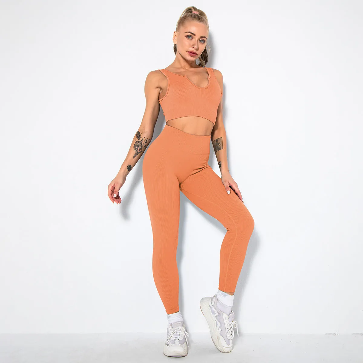 2023 Sport Squat Exercise Workout Gear Women Anti Cellulite Leggings Gym Fitness Yoga Sets