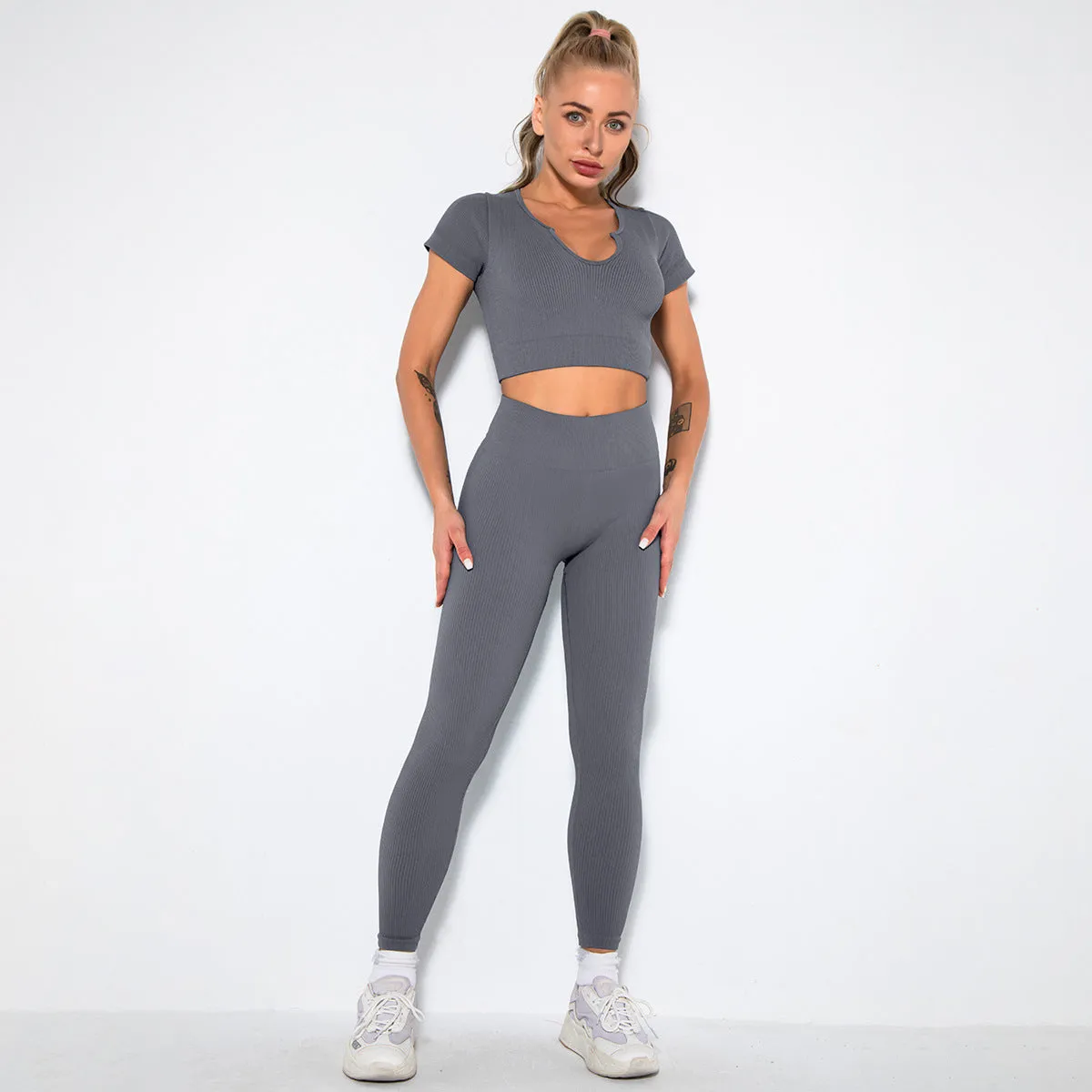 2023 Sport Squat Exercise Workout Gear Women Anti Cellulite Leggings Gym Fitness Yoga Sets
