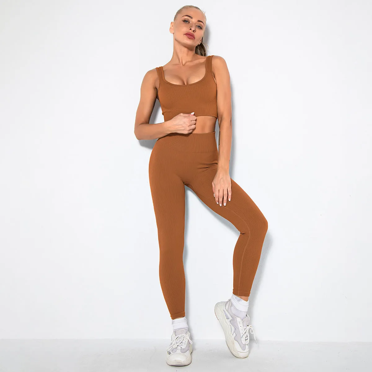 2023 Sport Squat Exercise Workout Gear Women Anti Cellulite Leggings Gym Fitness Yoga Sets