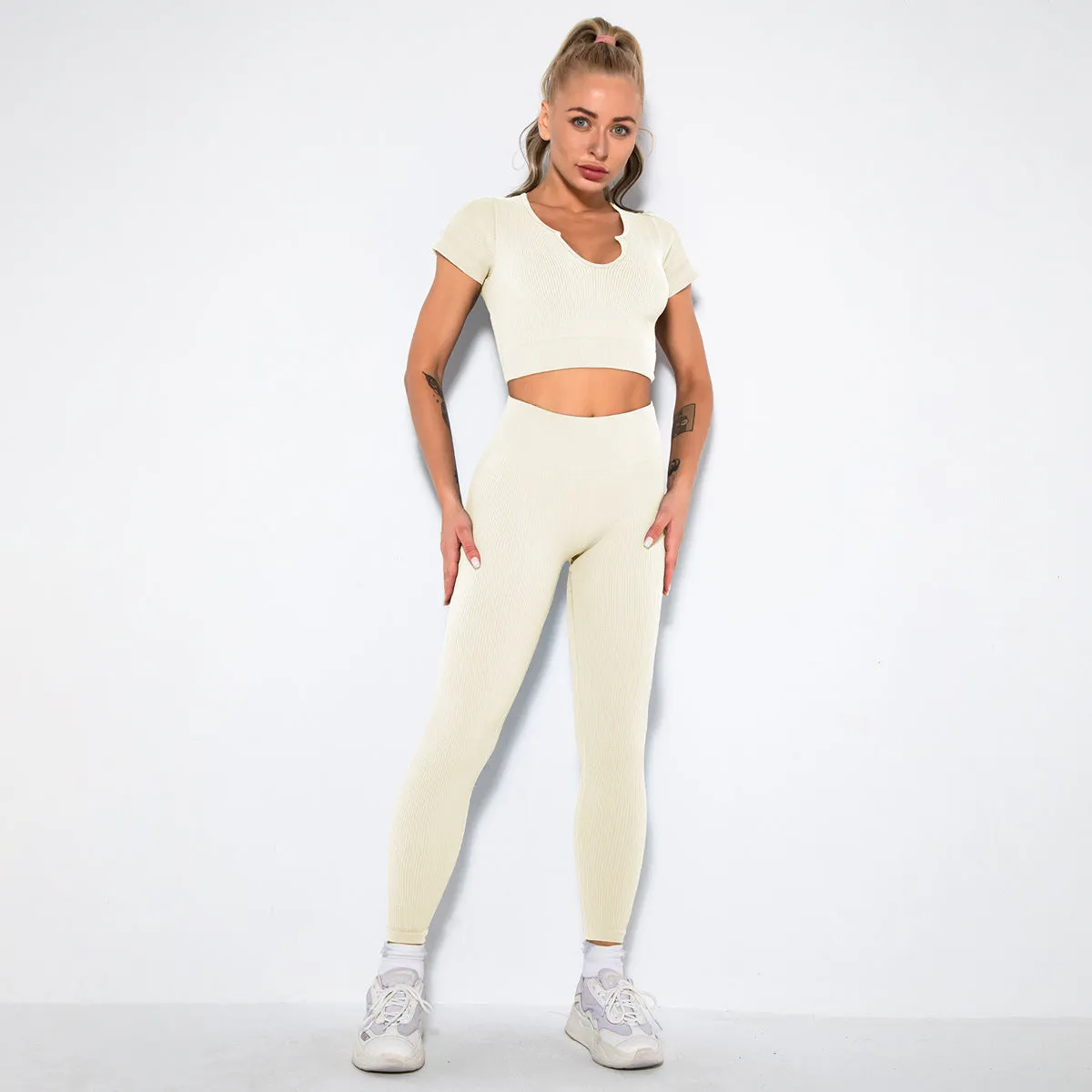 2023 Sport Squat Exercise Workout Gear Women Anti Cellulite Leggings Gym Fitness Yoga Sets
