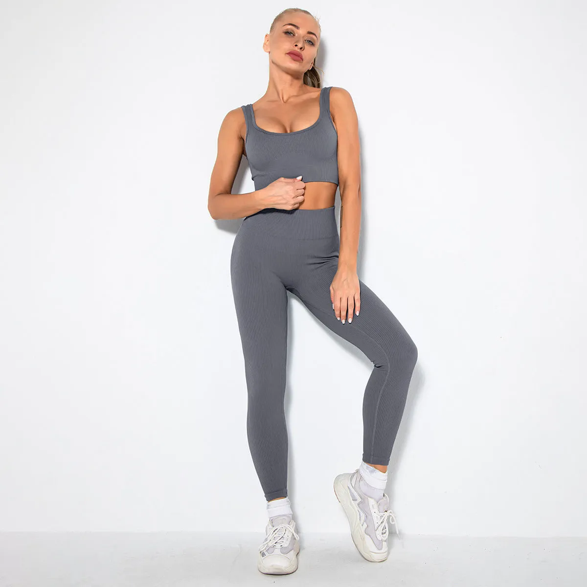 2023 Sport Squat Exercise Workout Gear Women Anti Cellulite Leggings Gym Fitness Yoga Sets