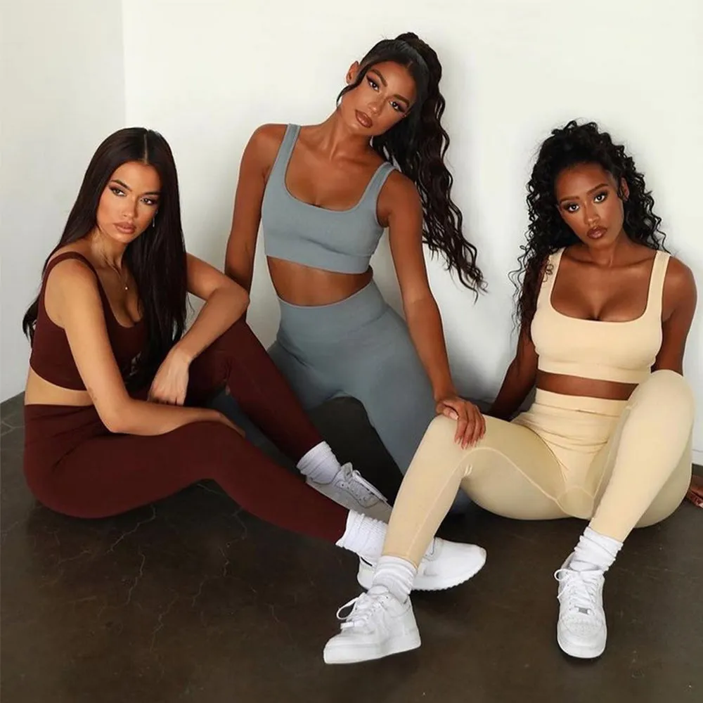 2023 Sport Squat Exercise Workout Gear Women Anti Cellulite Leggings Gym Fitness Yoga Sets