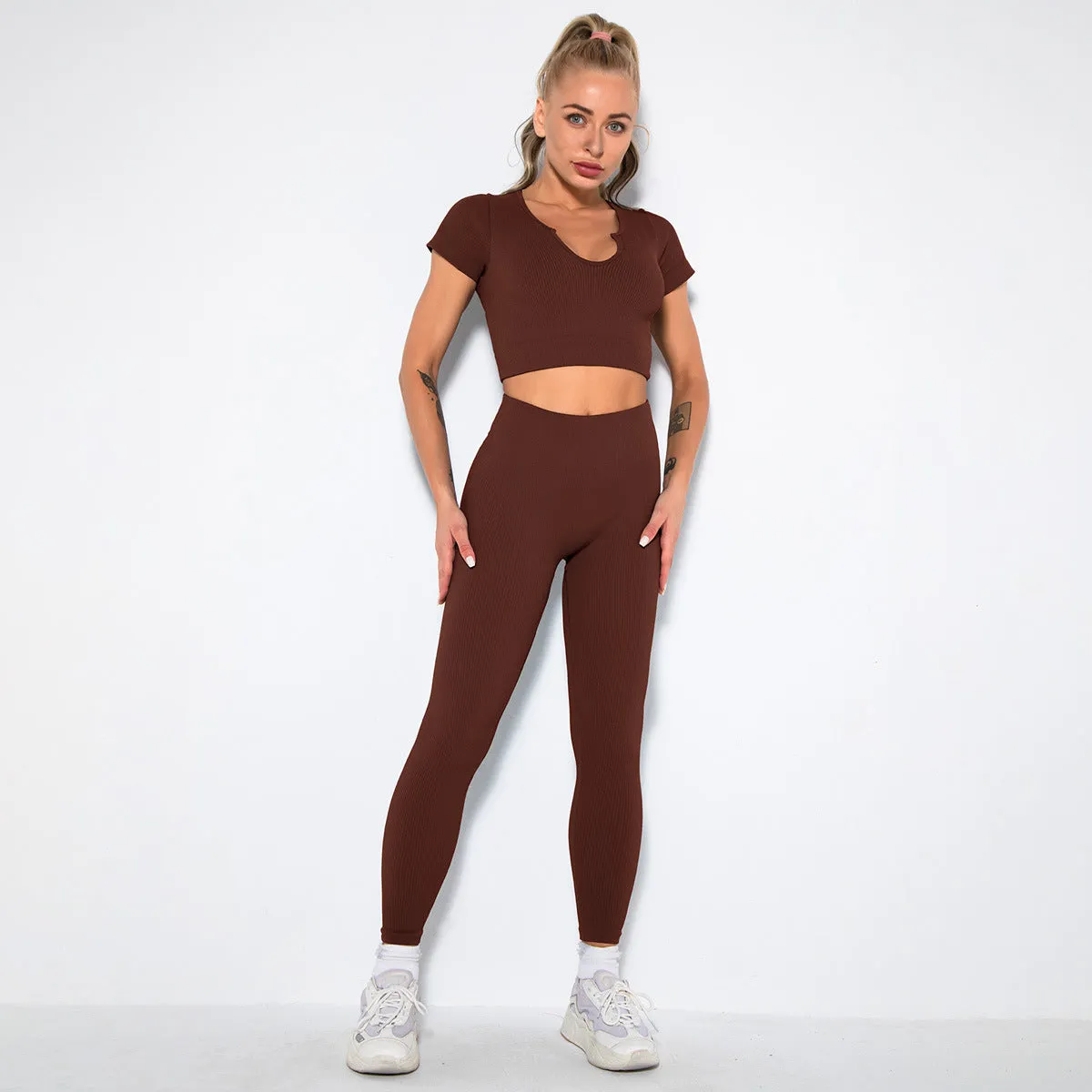 2023 Sport Squat Exercise Workout Gear Women Anti Cellulite Leggings Gym Fitness Yoga Sets