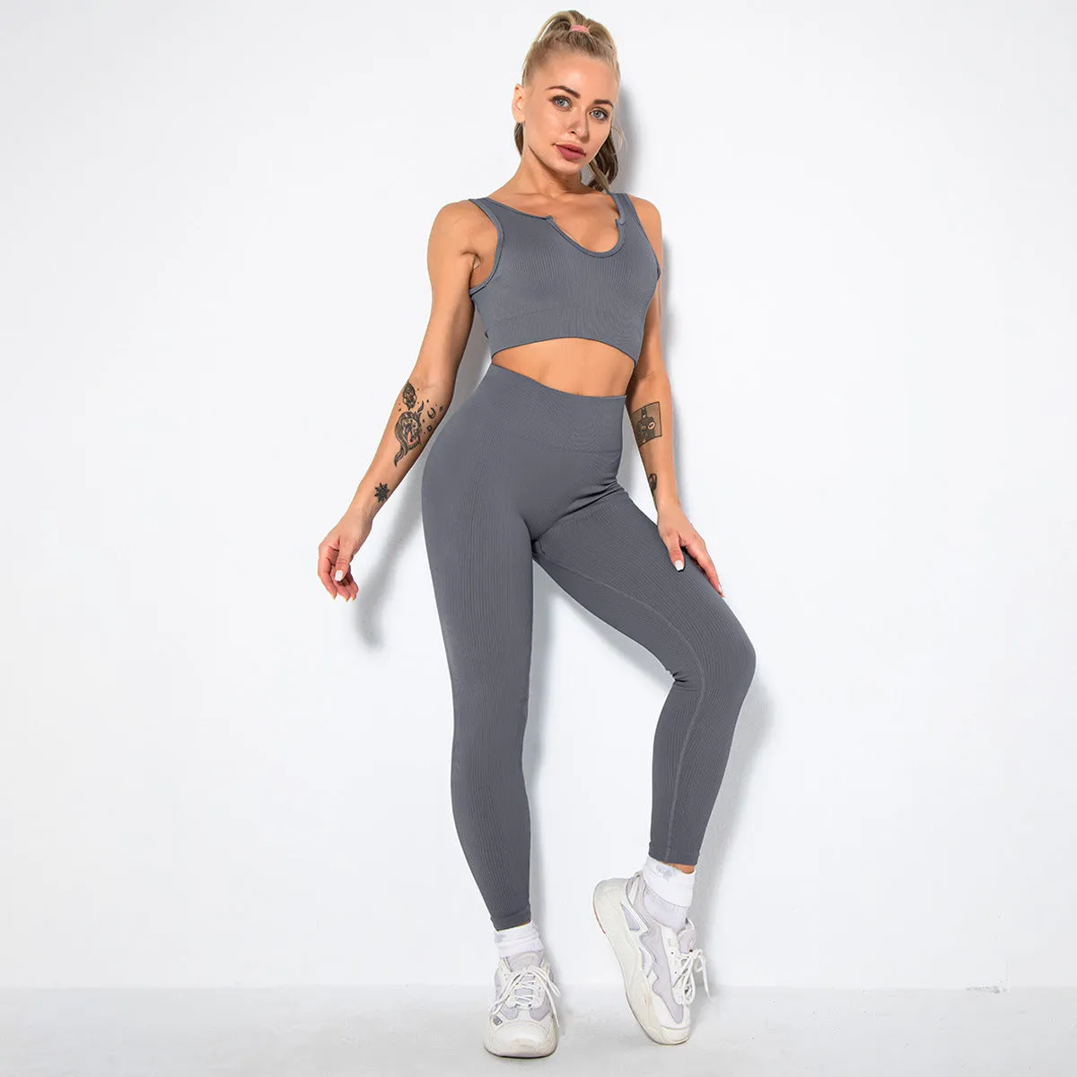 2023 Sport Squat Exercise Workout Gear Women Anti Cellulite Leggings Gym Fitness Yoga Sets