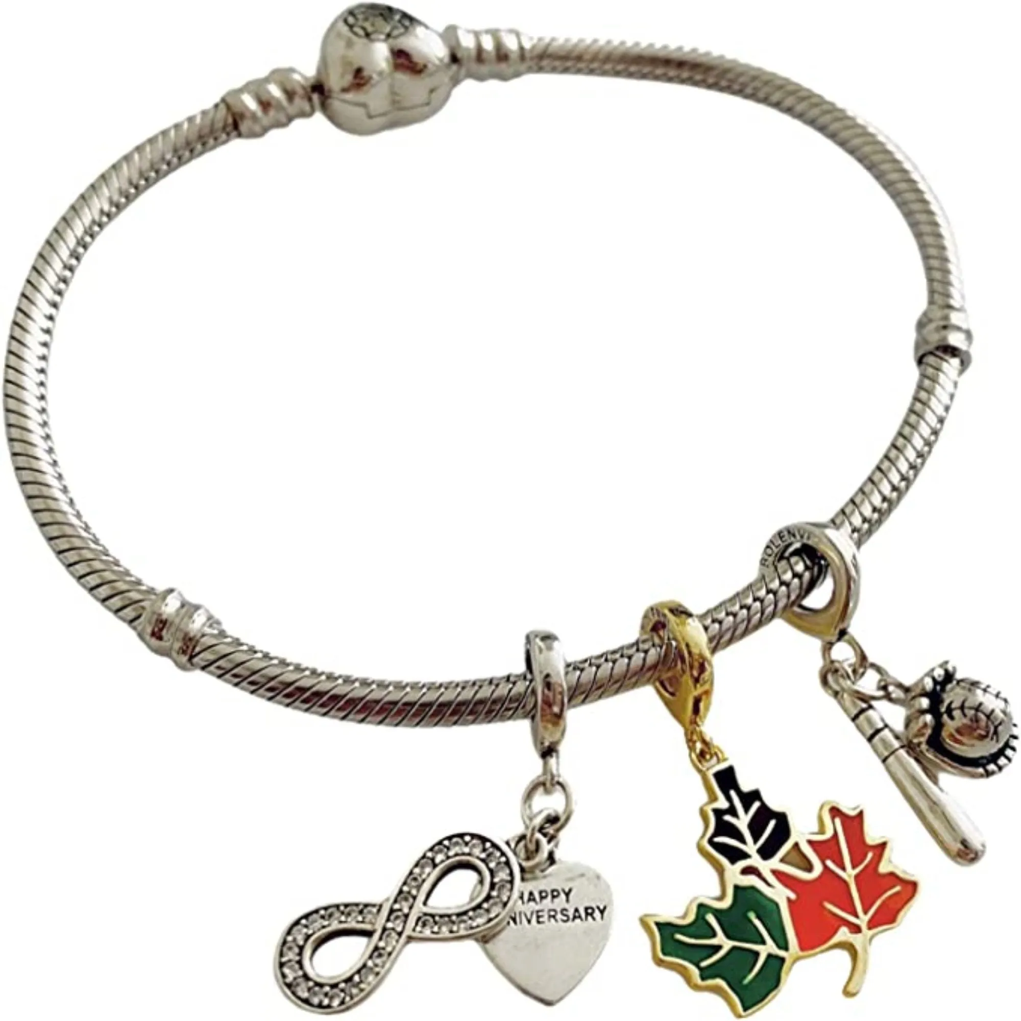 Baseball Bat Glove Dangle Pendant Charm