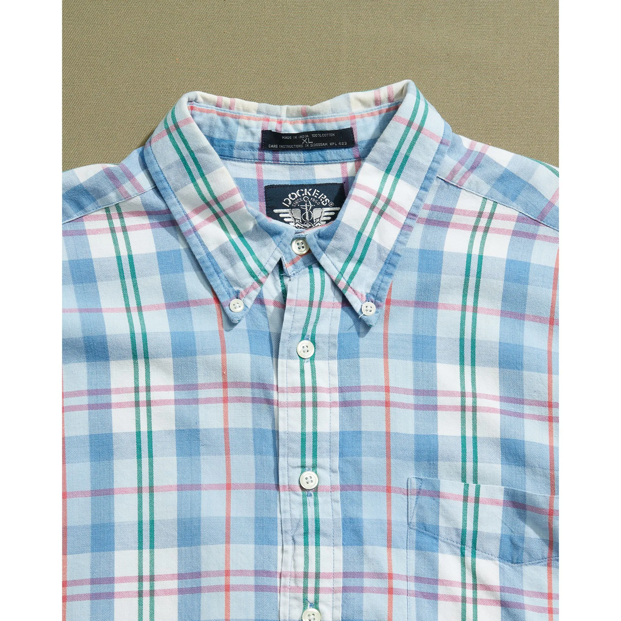 Blue & Pink Madras Shirt - XL