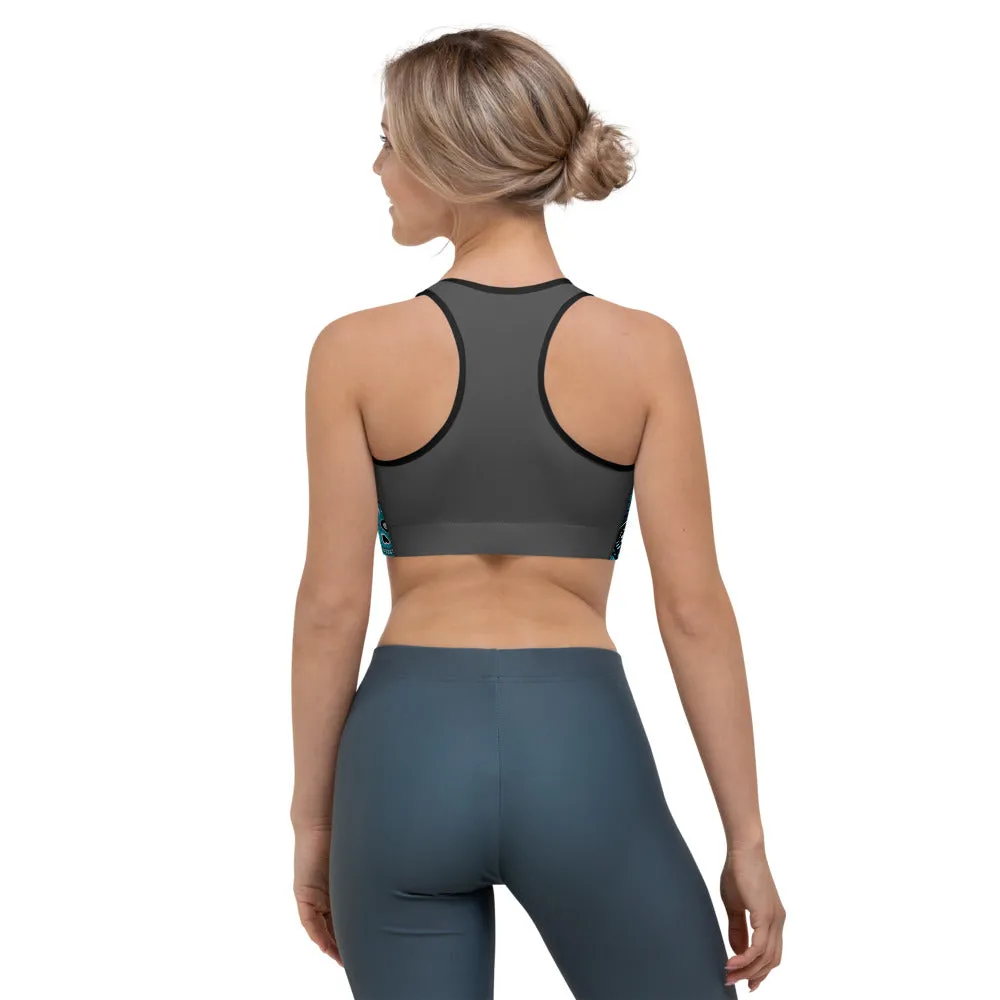 Blue Sugar Skulls Sports bra