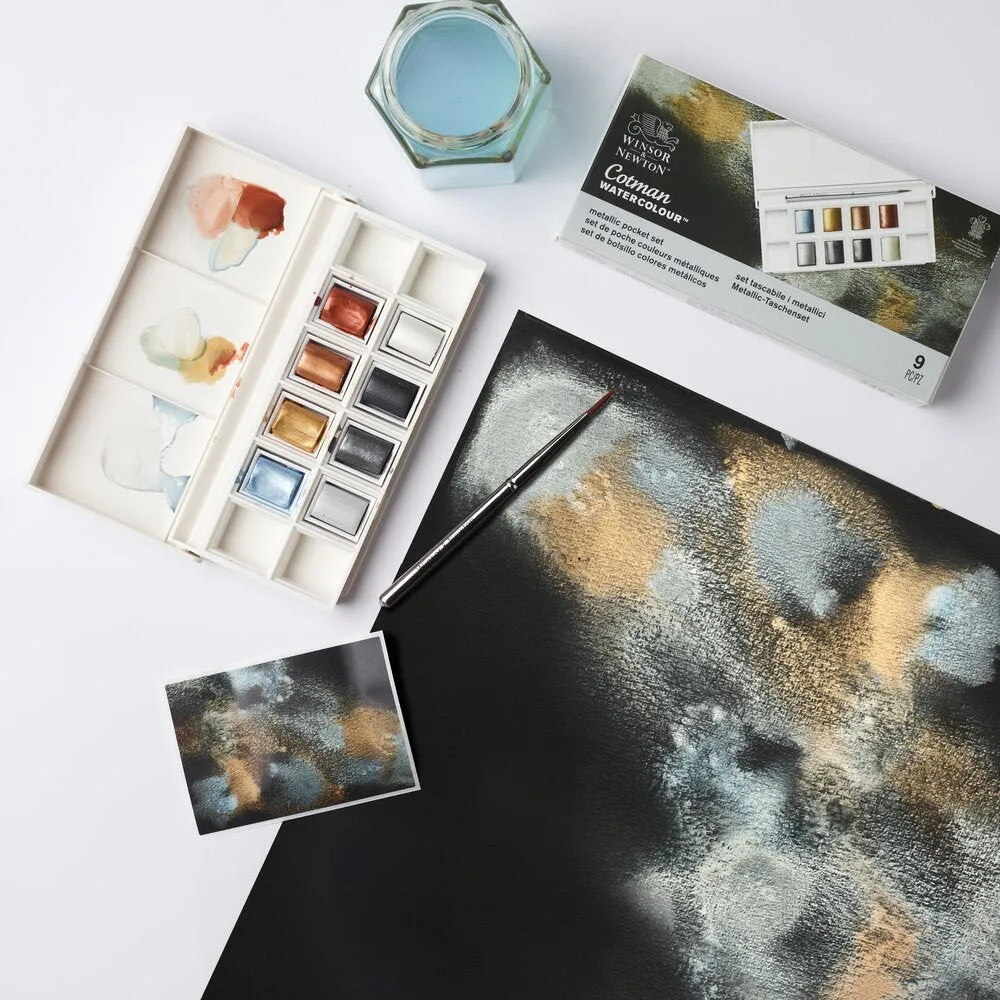 Cotman Watercolour 8 Half Pan Metallic Pocket Set
