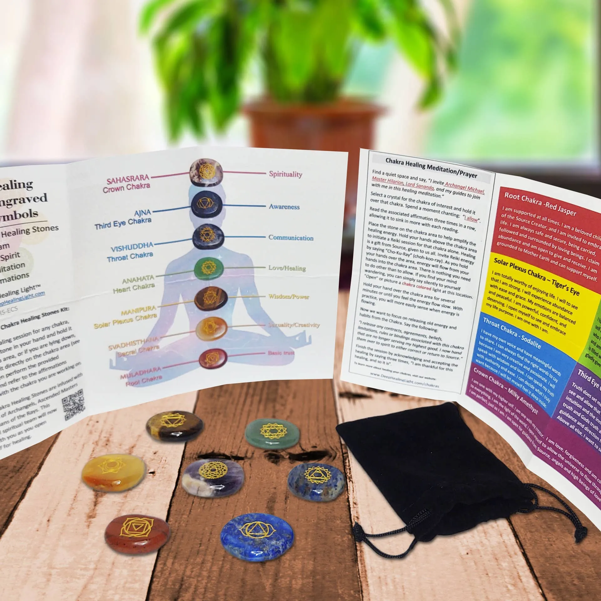 Engraved Chakra Gemstone Set