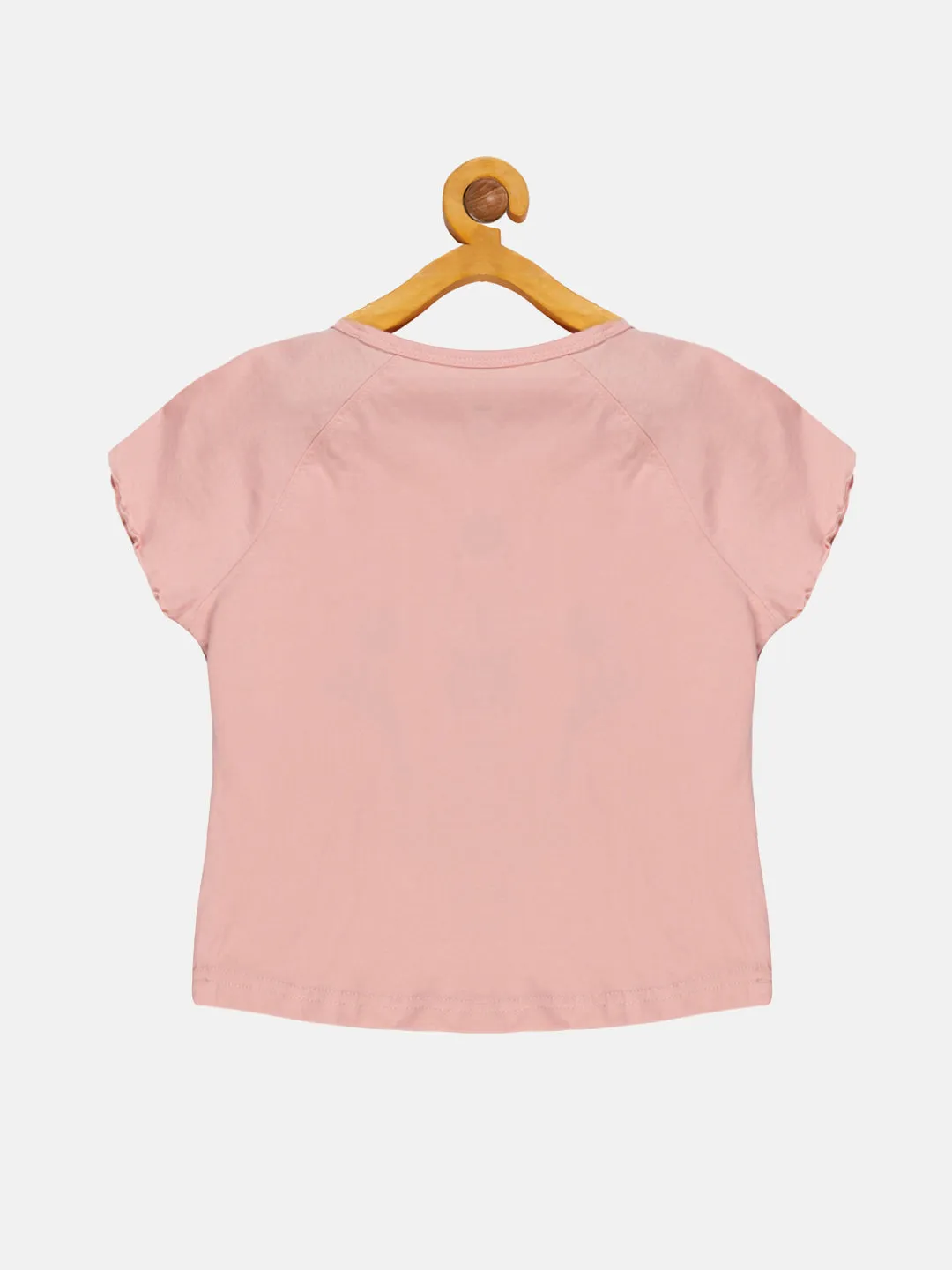 Girls Printed Raglan Sleeve Tee & Basic Roll up Hot Short Set