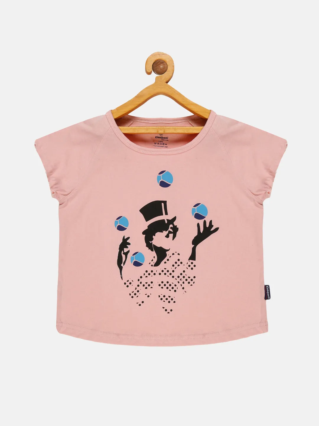 Girls Printed Raglan Sleeve Tee & Basic Roll up Hot Short Set