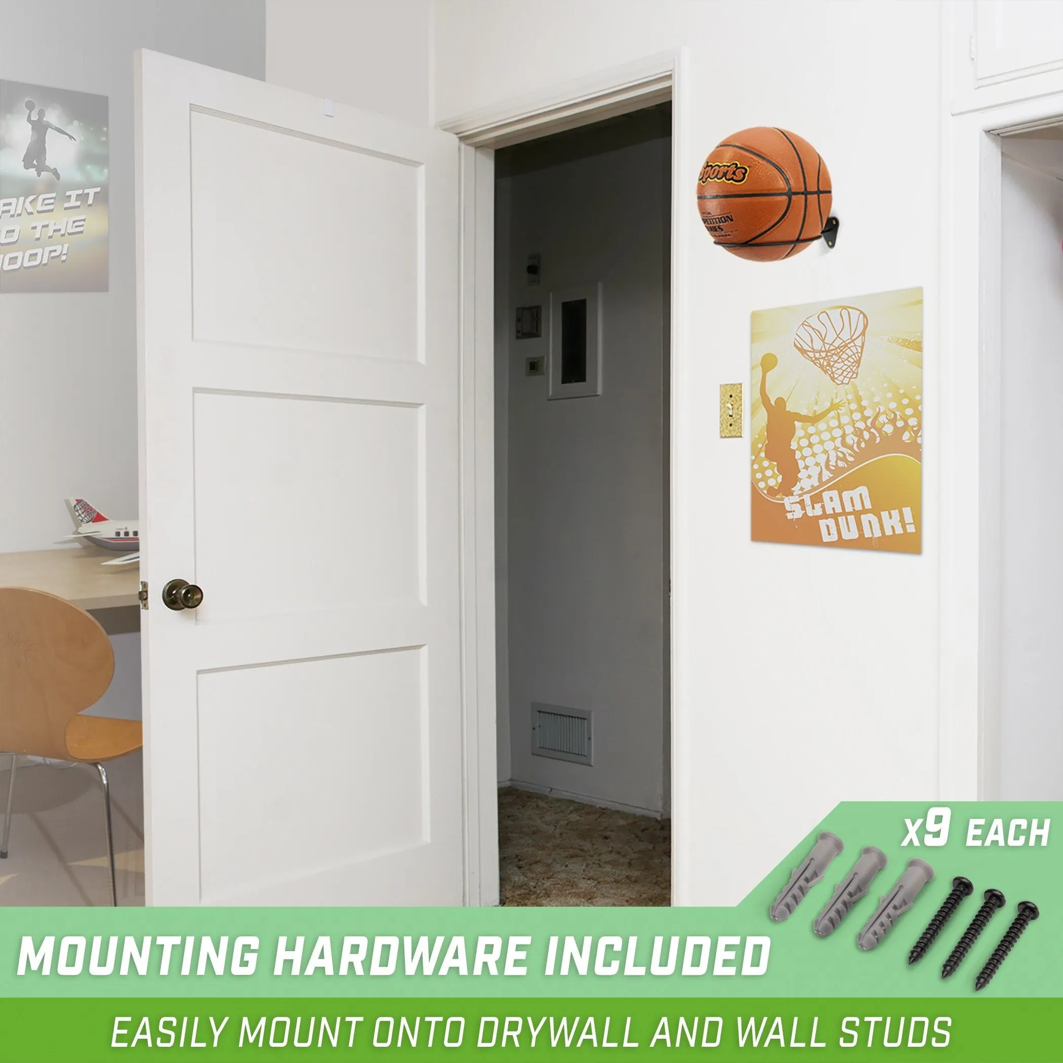 GoSports Wall-Mounted Sports Ball Stand Holder