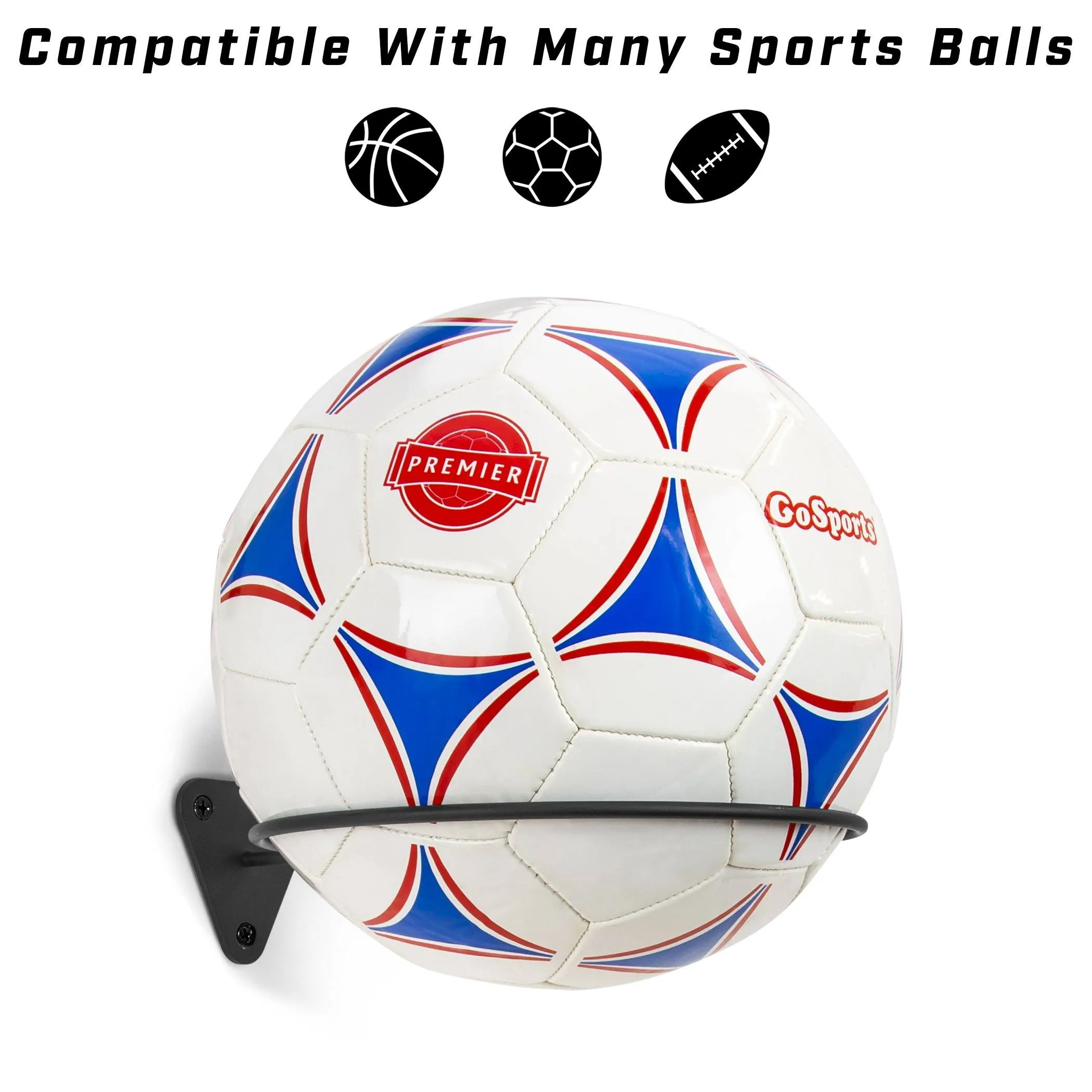 GoSports Wall-Mounted Sports Ball Stand Holder