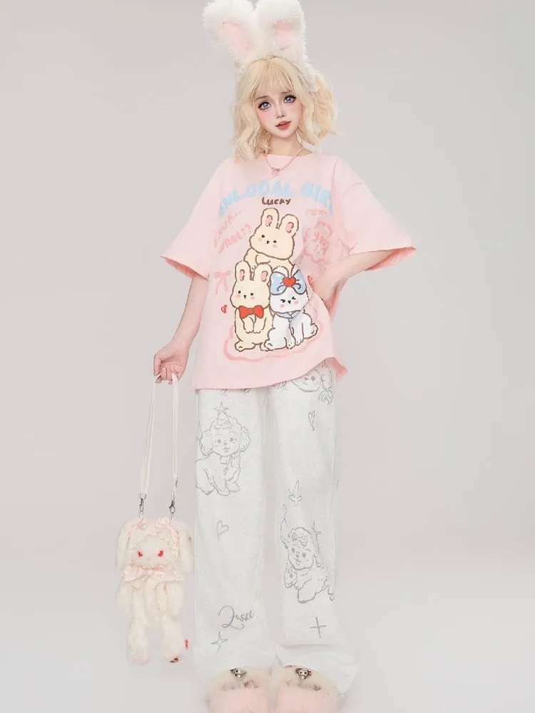 Grey Puppies Straight-leg Cut Casual Sweat Pants
