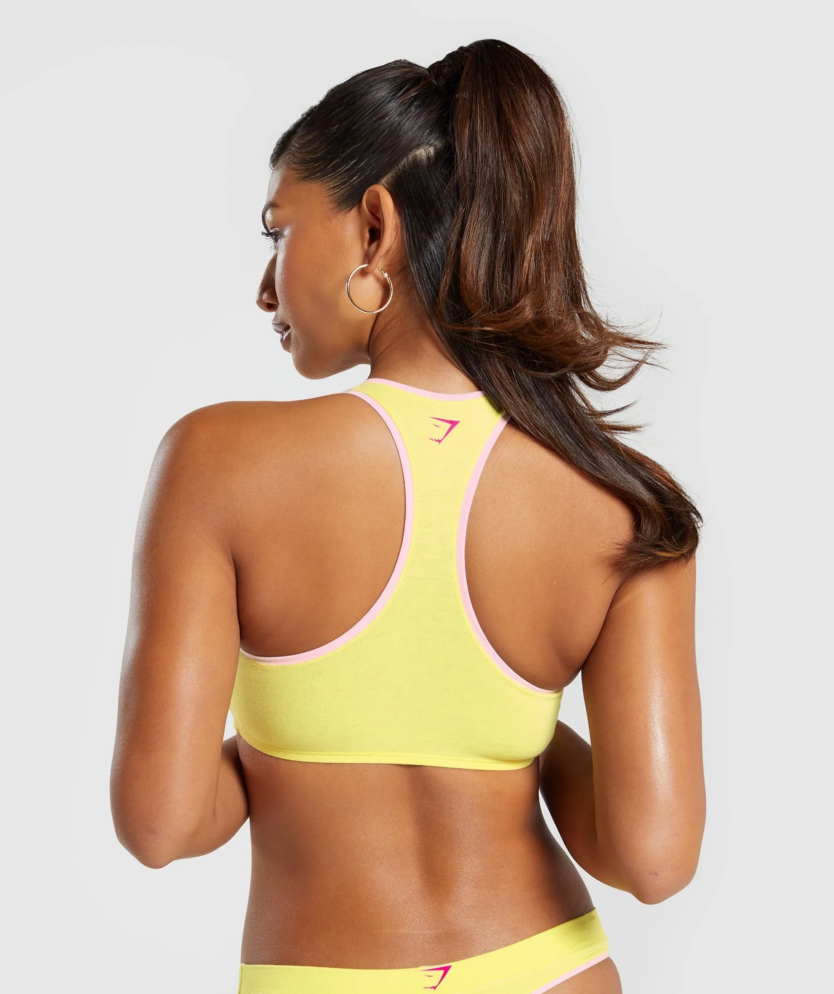 Gymshark Cotton Graphic Bralette - Lemon Yellow
