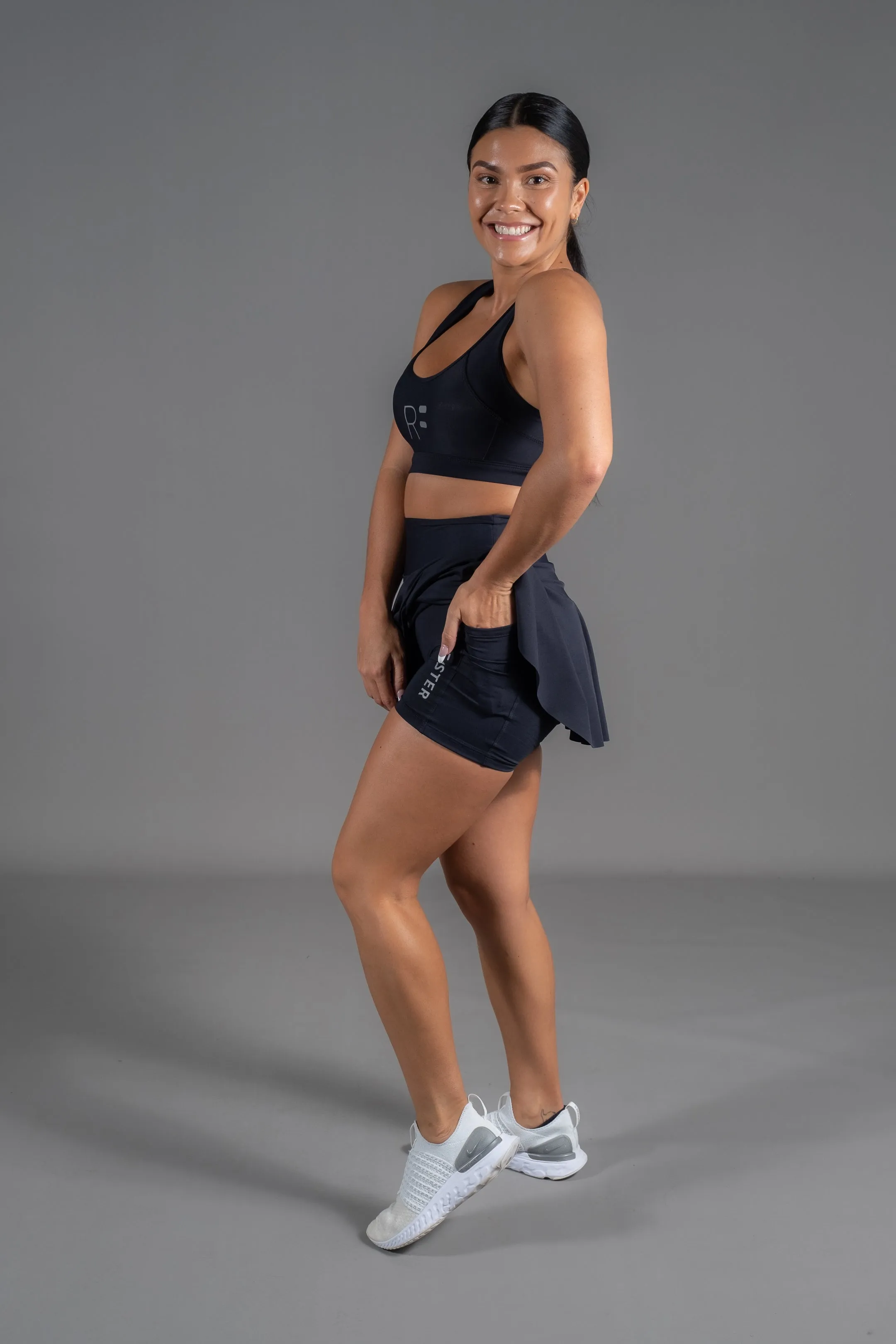 High Waist Saskia Skort - Black