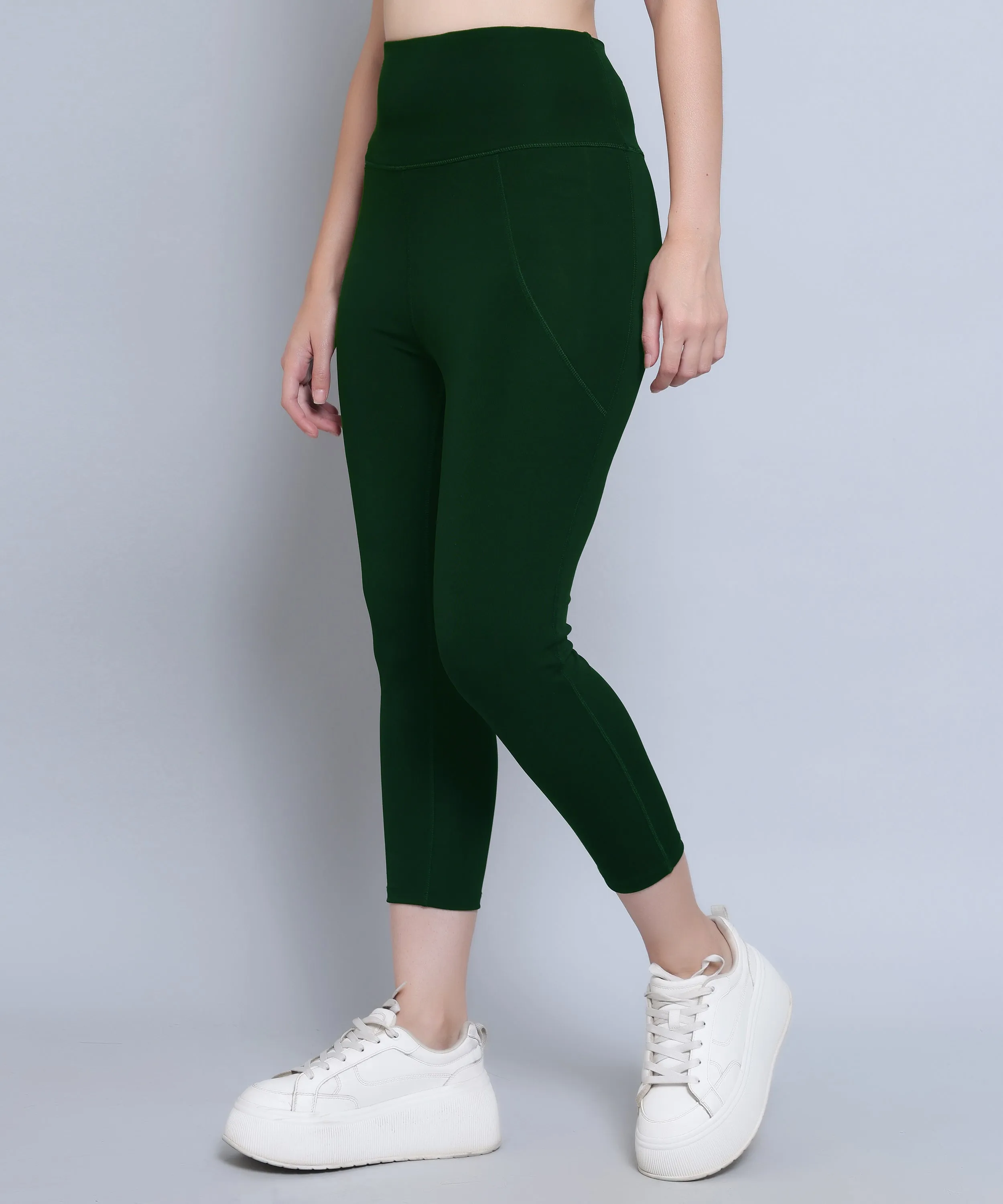 Megaska Dry Fit Active Gym Leggings with Pockets for Women, High Waisted Tummy Control Workout Yoga Track Pants_BottleGreen