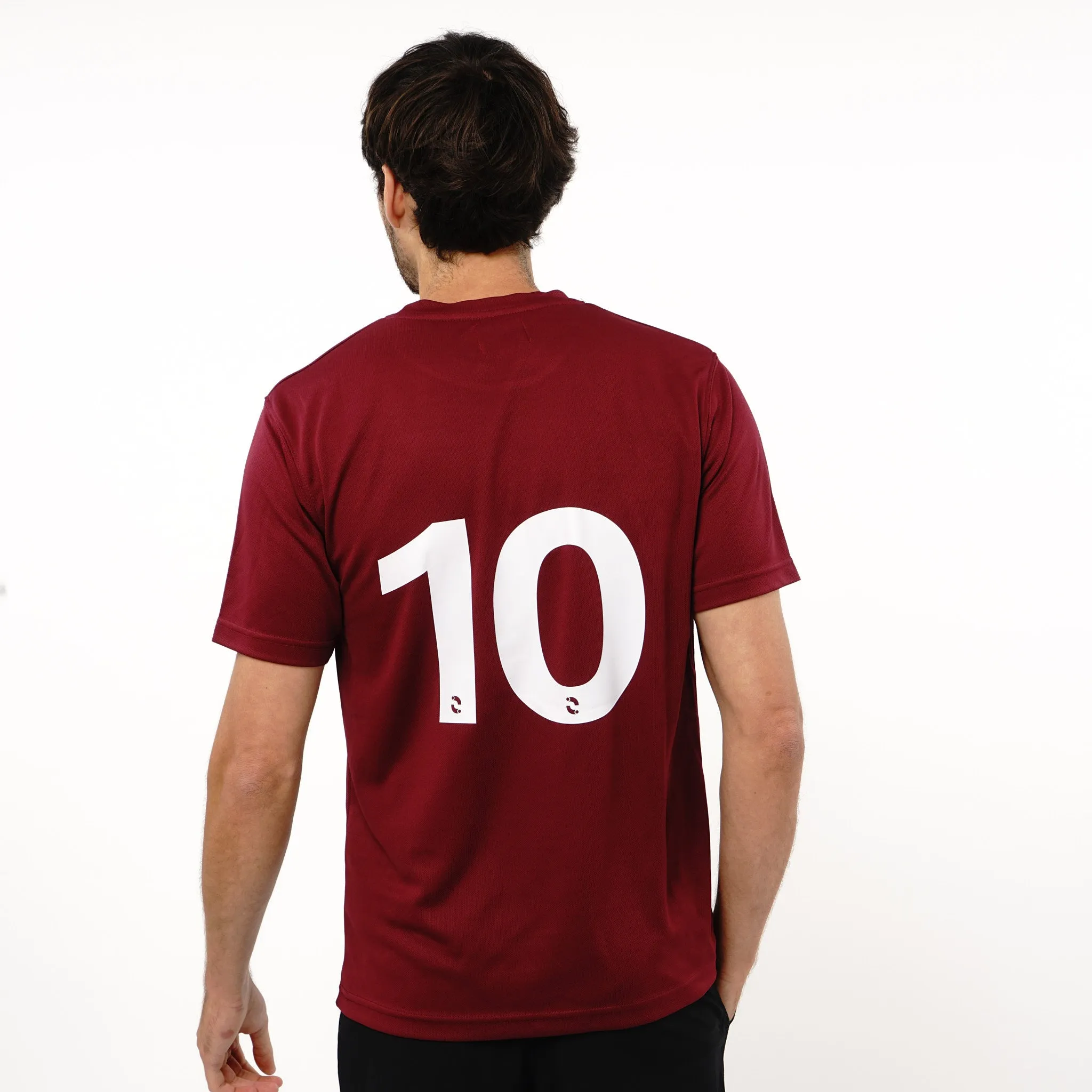 Omnitau Men's Core Football Crew Neck Shirt - Burgundy