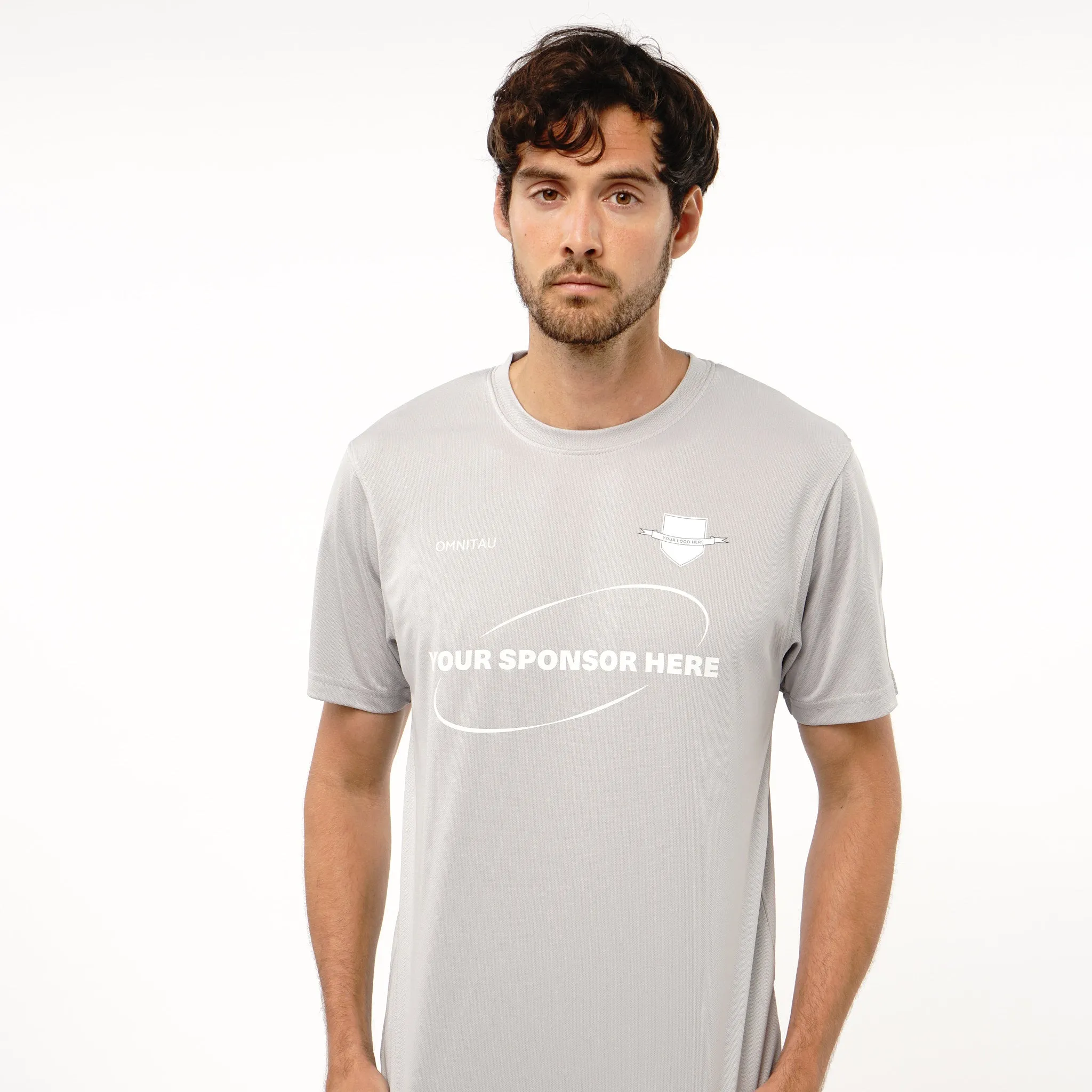 Omnitau Men's Core Football Crew Neck Shirt - Heather Grey