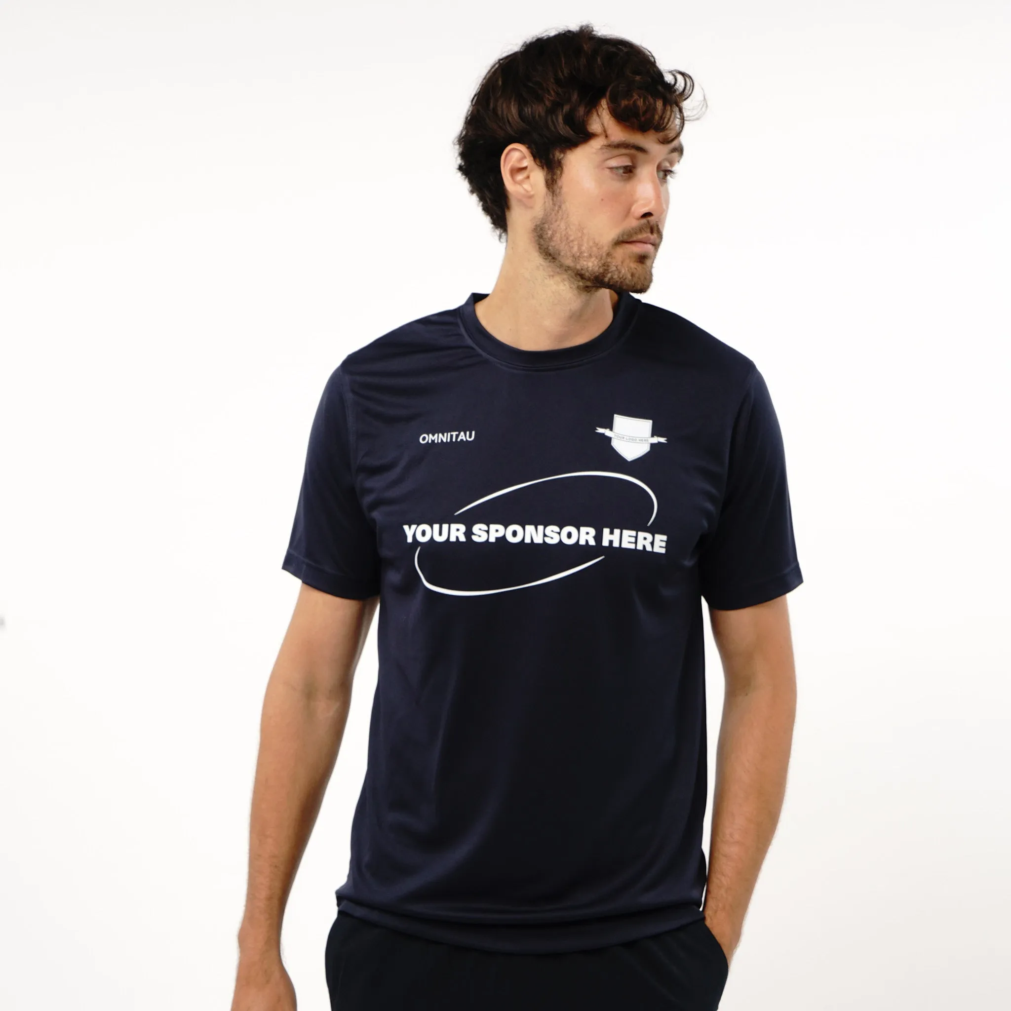 Omnitau Men's Core Football Crew Neck Shirt - Navy