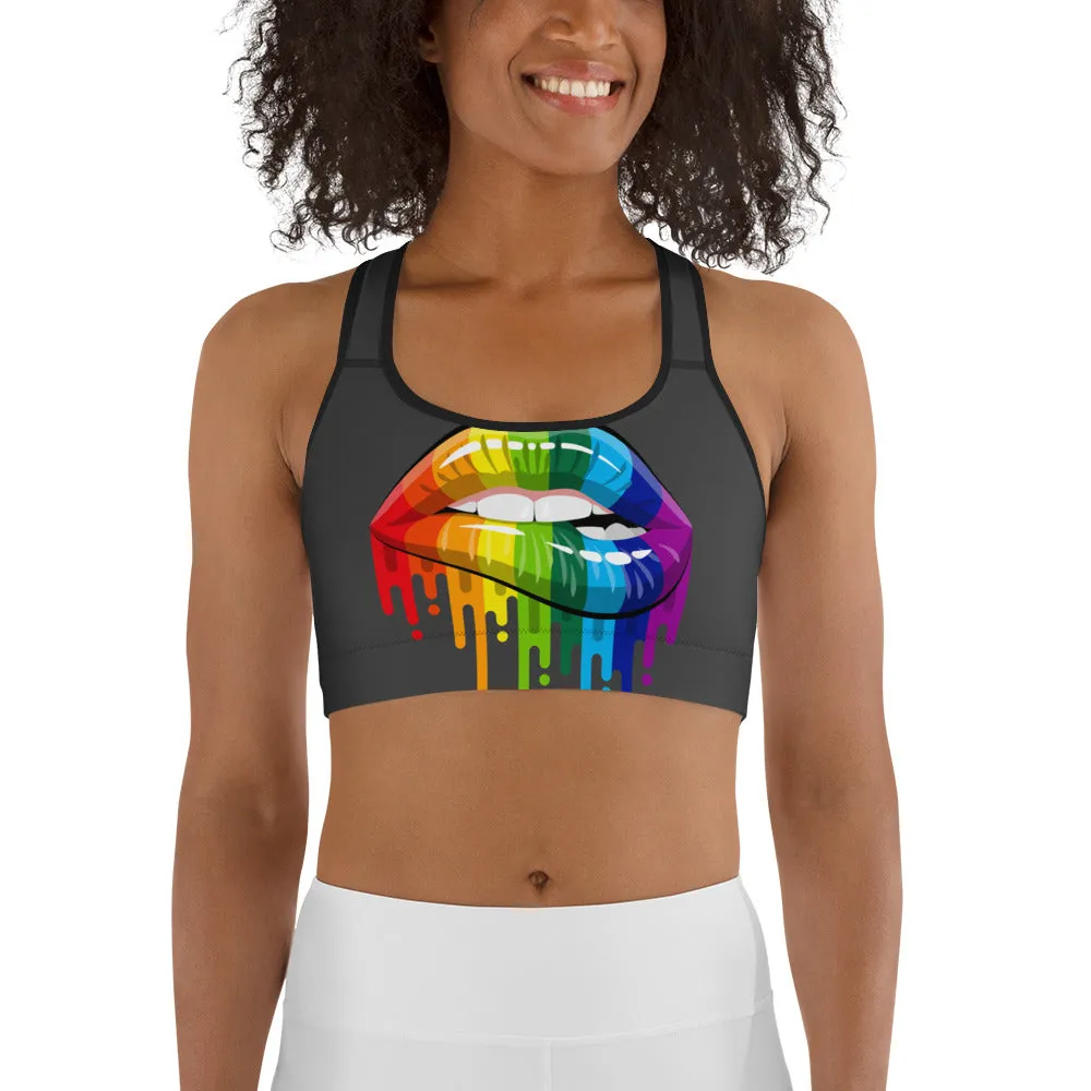 Rainbow Lips Sports bra