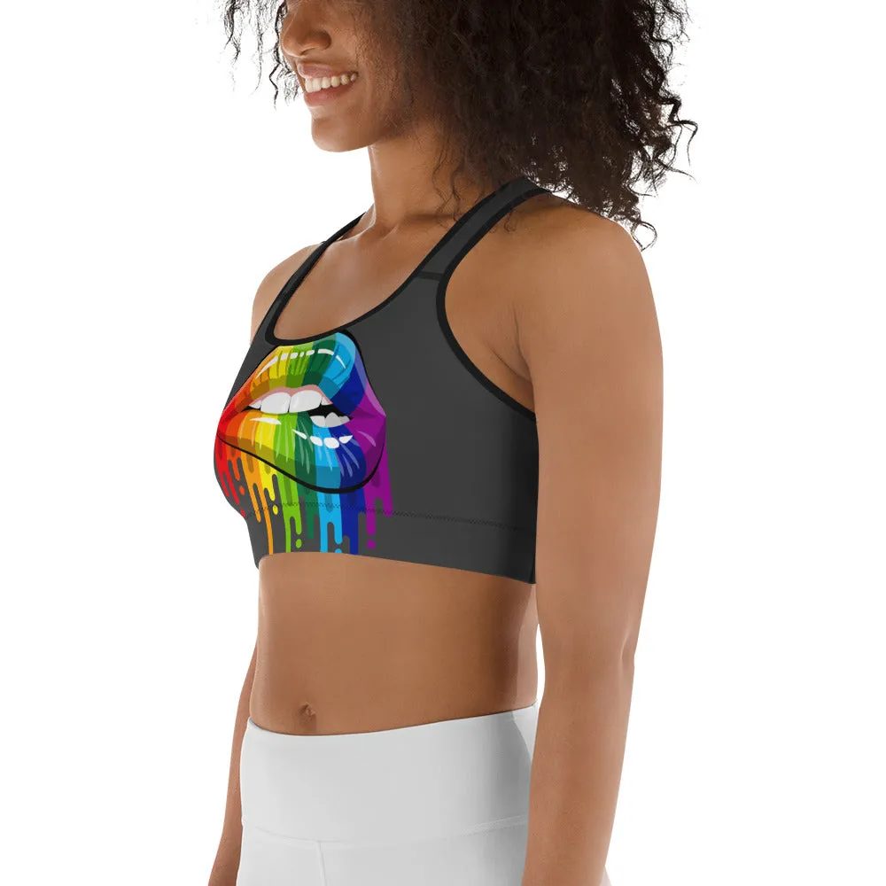 Rainbow Lips Sports bra