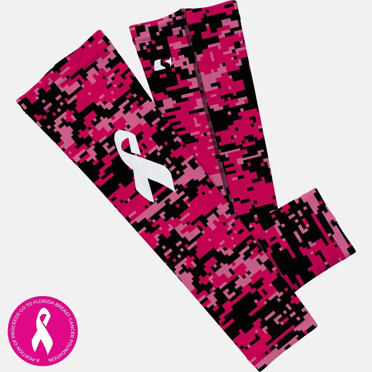 Sleefs BCA Pink Ribbon Digital Camo Black Ribbon Arm Sleeve
