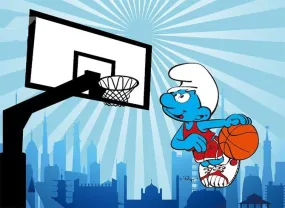Smurf Playing Basketball Luxury 4-Piece Bedding Sets/Duvet Covers