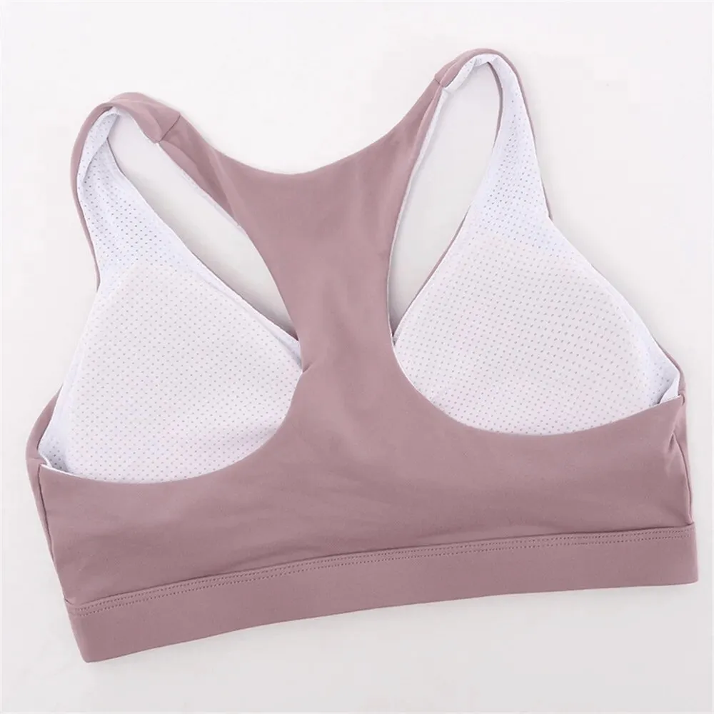 Stylish Breathable Women's Sports Bra with Woven Front - SF1774