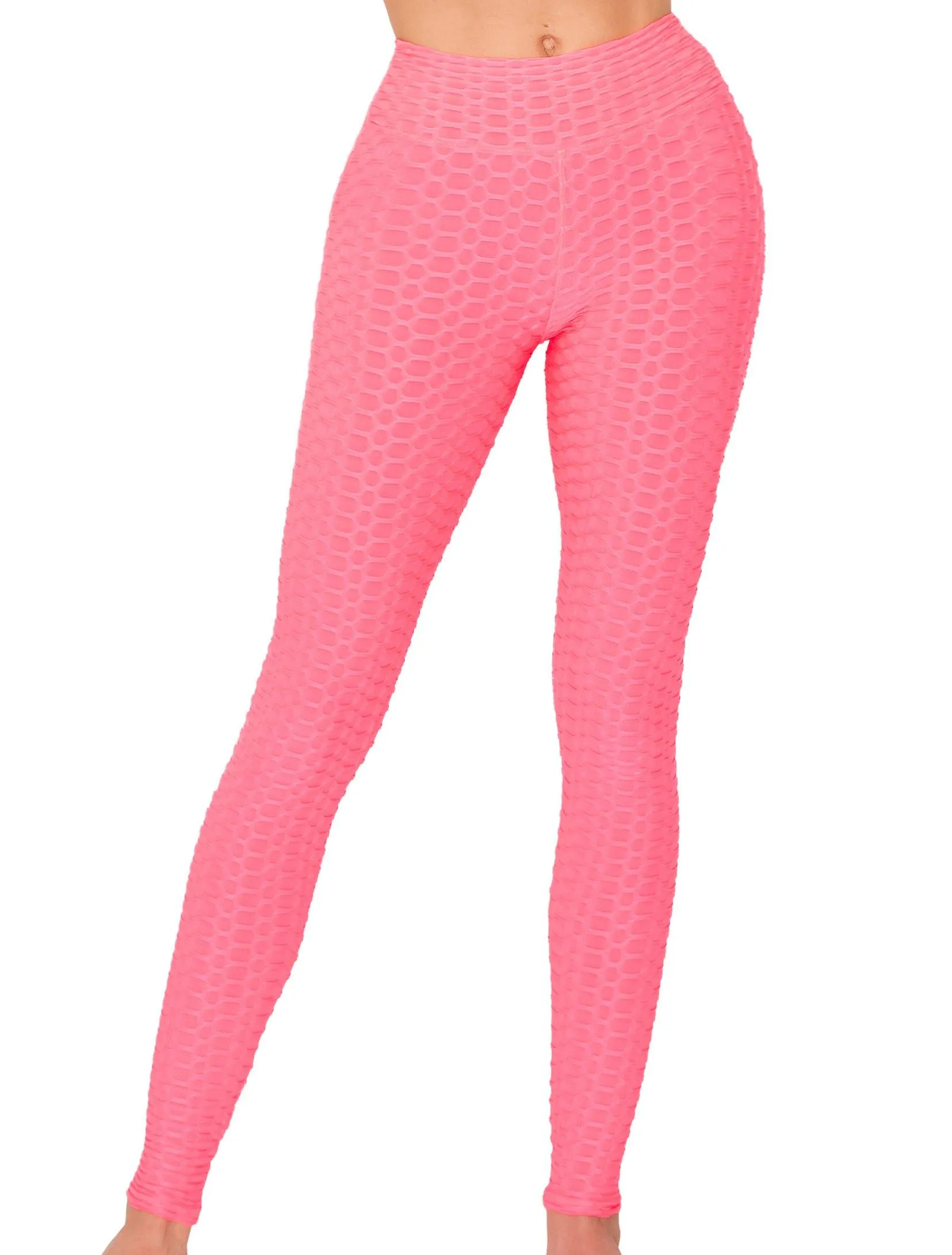Textured 3D Booty Yoga Pants - High Waist Compression Slimming Butt Lift Solid Pants