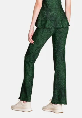 The Slit Cut Sport Pants - Green Leo