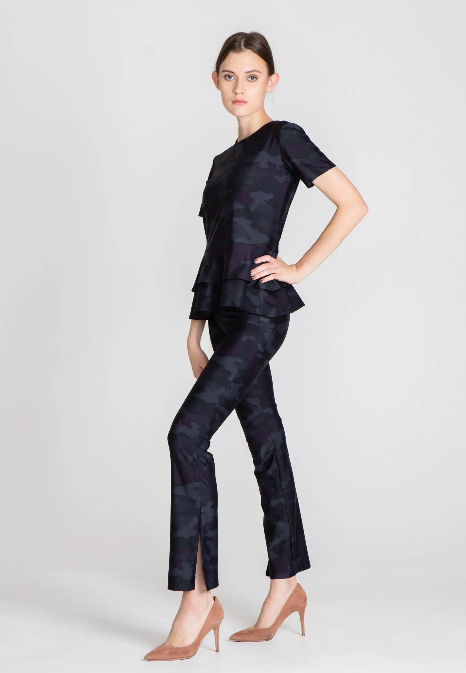 The Slit Cut Sport Pants - Grey Camo