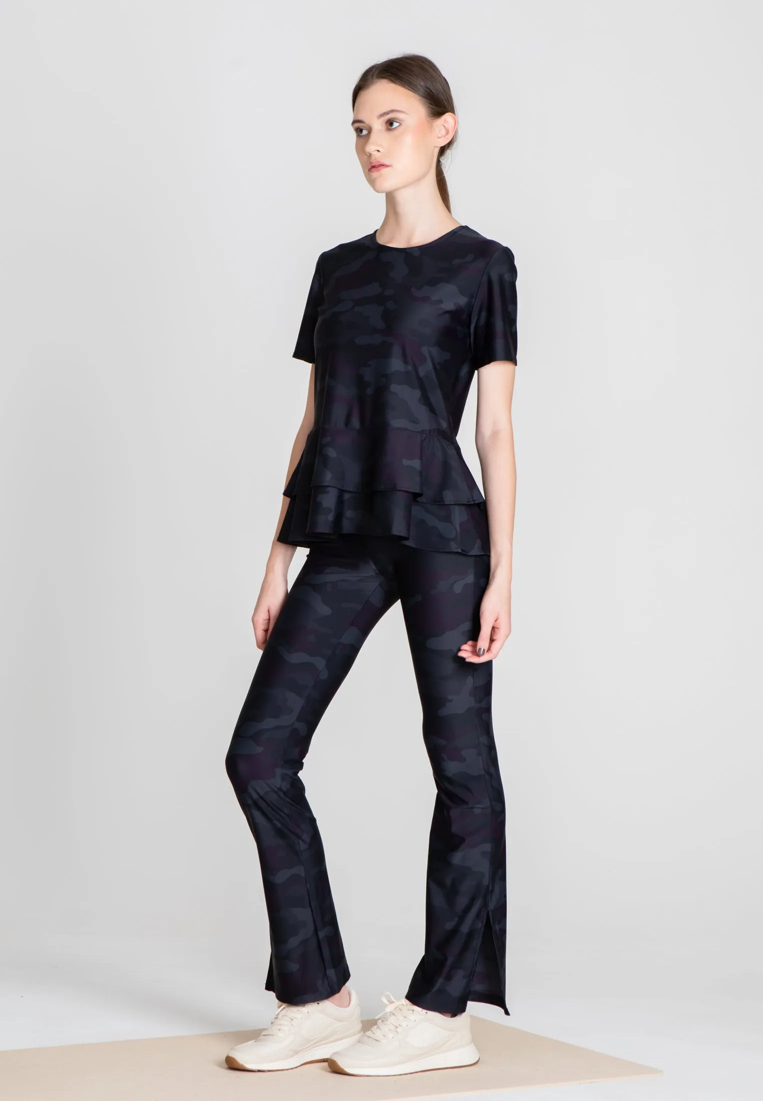 The Slit Cut Sport Pants - Grey Camo