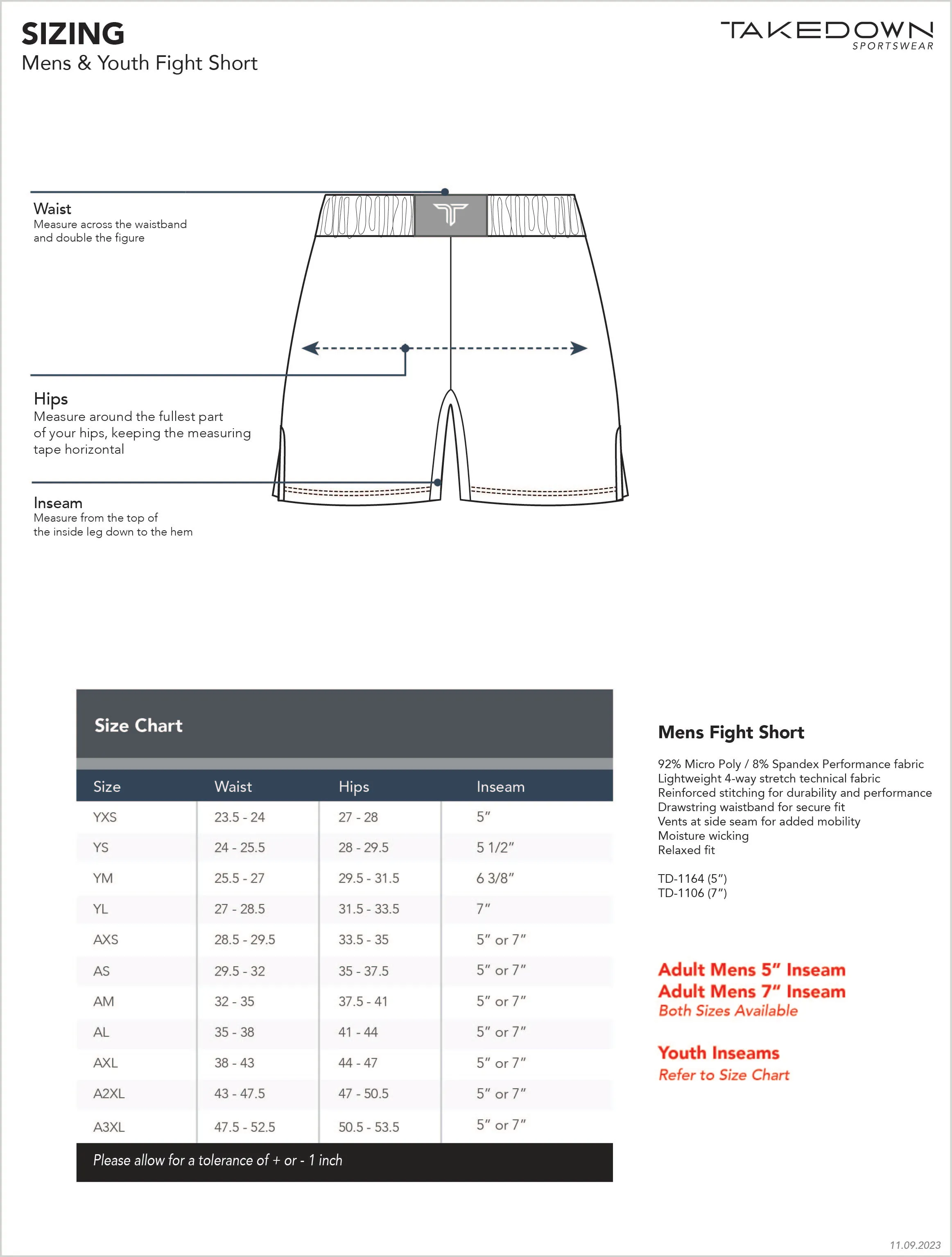 Mens Tomahawk Combat Sports Shorts - Available in 5 and 7 Inseams