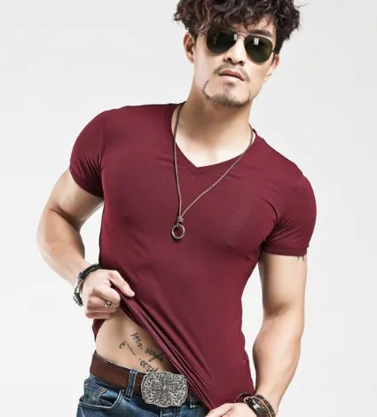 V neck short sleeve t shirt